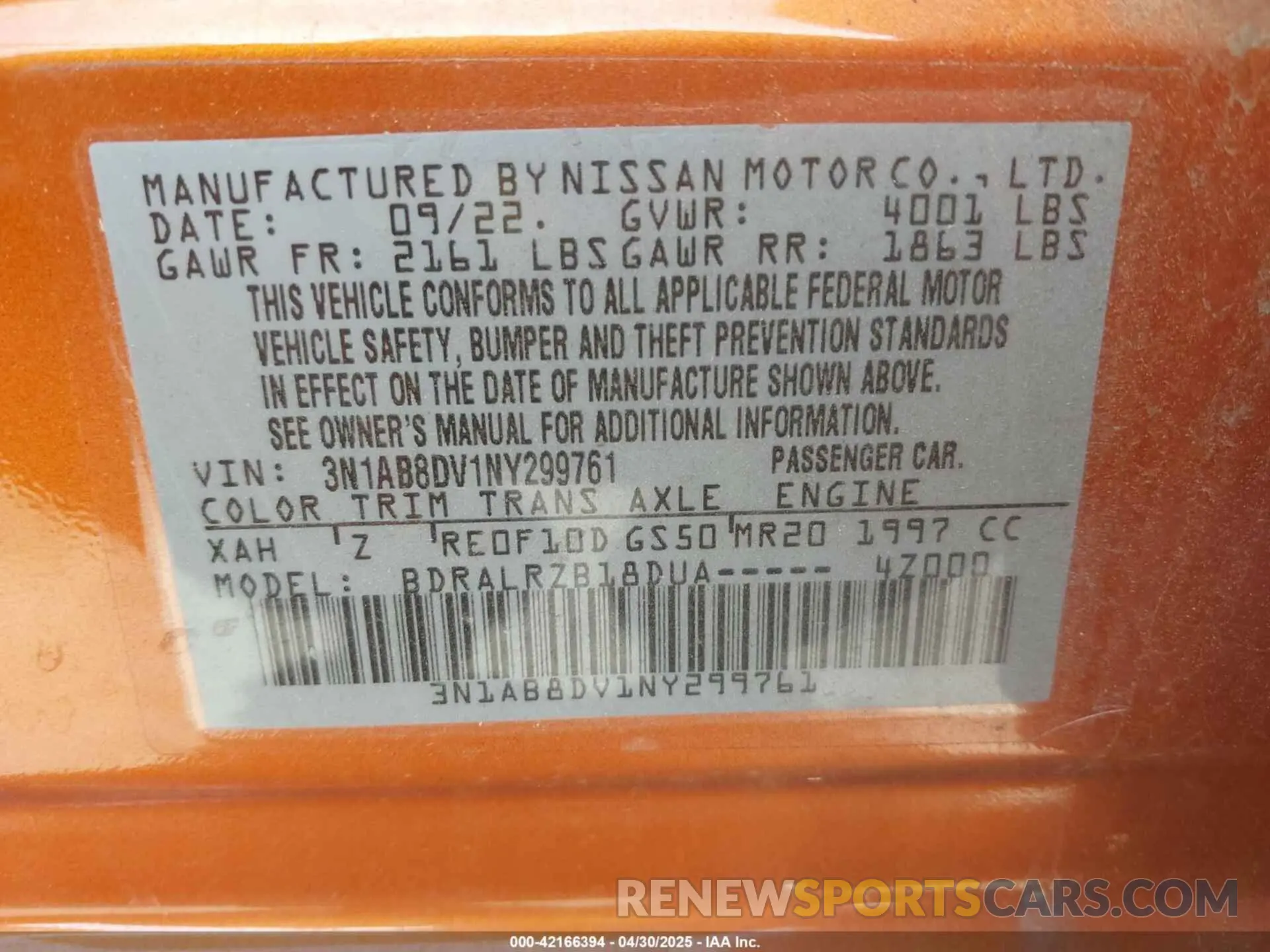 9 Фотография поврежденного автомобиля 3N1AB8DV1NY299761 NISSAN SENTRA 2022