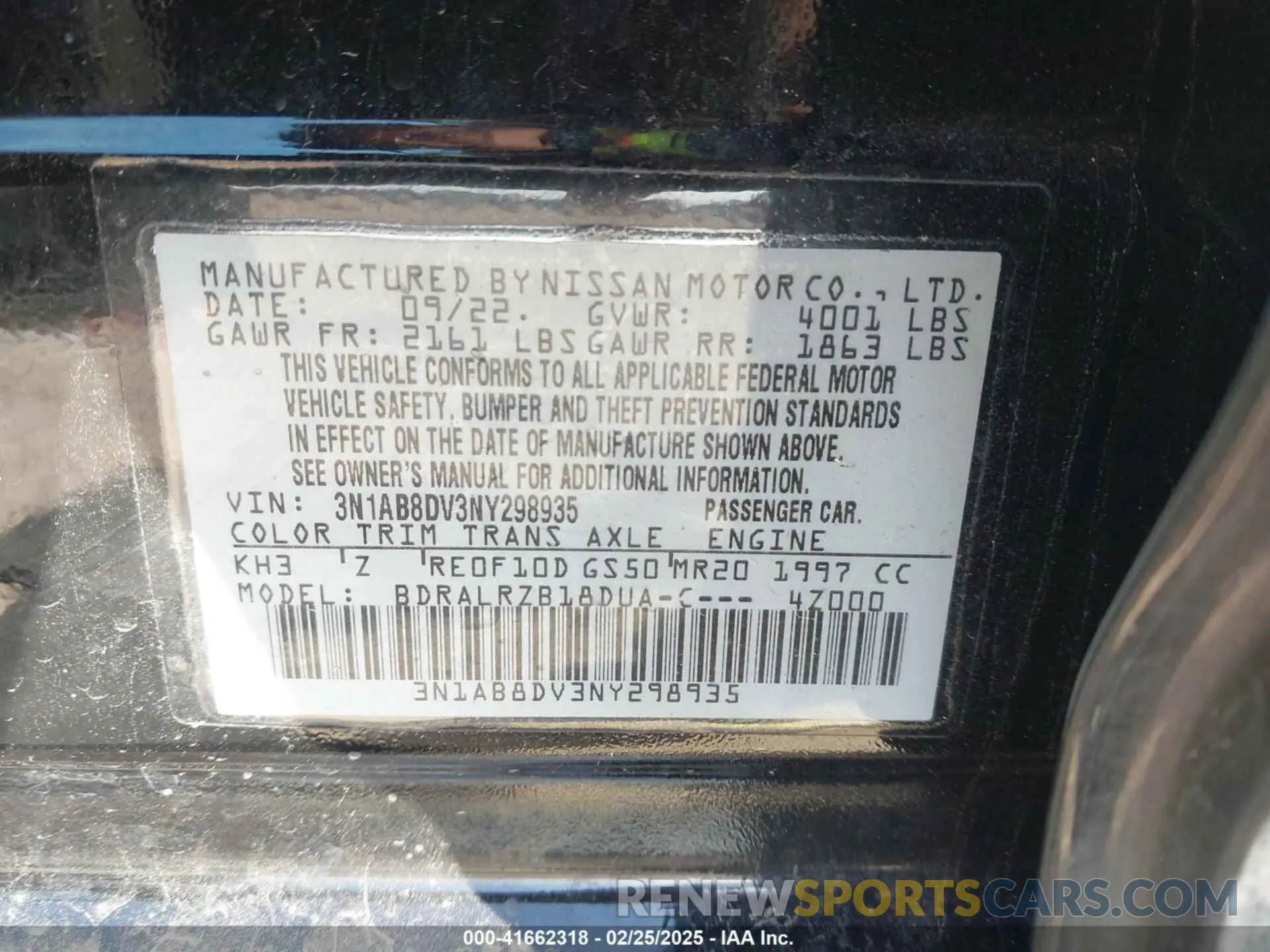 9 Фотография поврежденного автомобиля 3N1AB8DV3NY298935 NISSAN SENTRA 2022