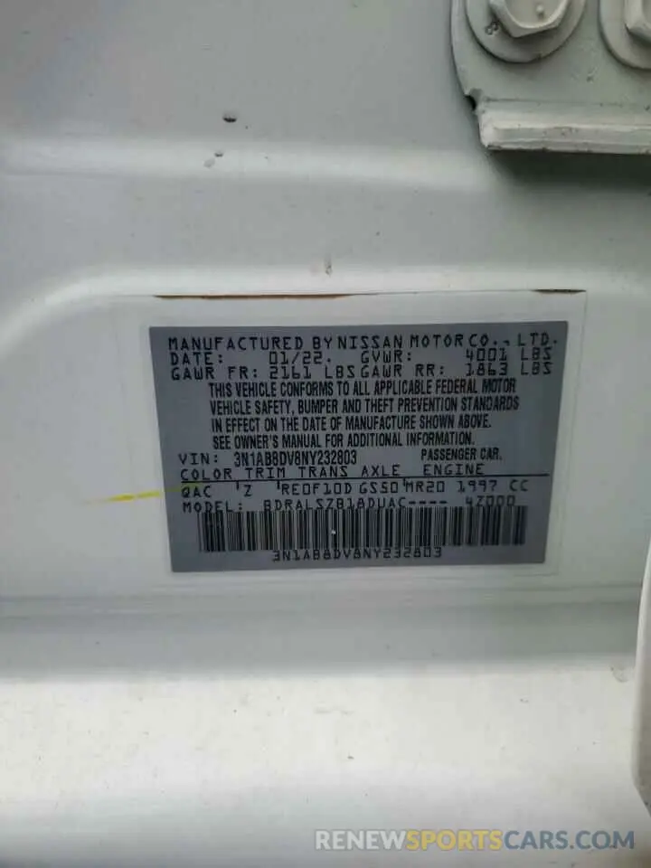 12 Фотография поврежденного автомобиля 3N1AB8DV8NY232803 NISSAN SENTRA 2022
