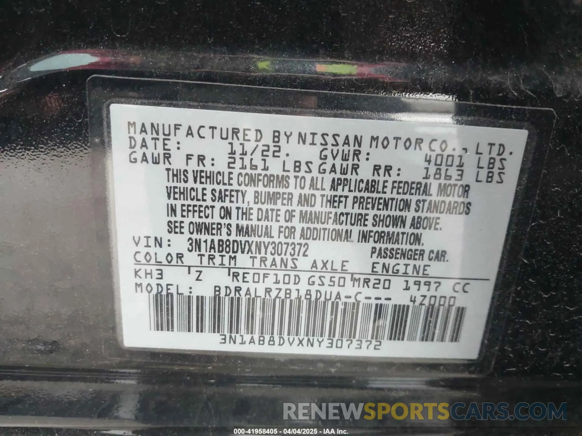 9 Фотография поврежденного автомобиля 3N1AB8DVXNY307372 NISSAN SENTRA 2022