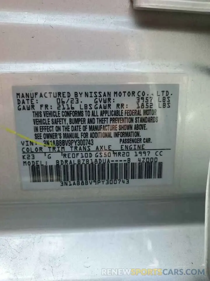 12 Фотография поврежденного автомобиля 3N1AB8BV9PY300743 NISSAN SENTRA 2023