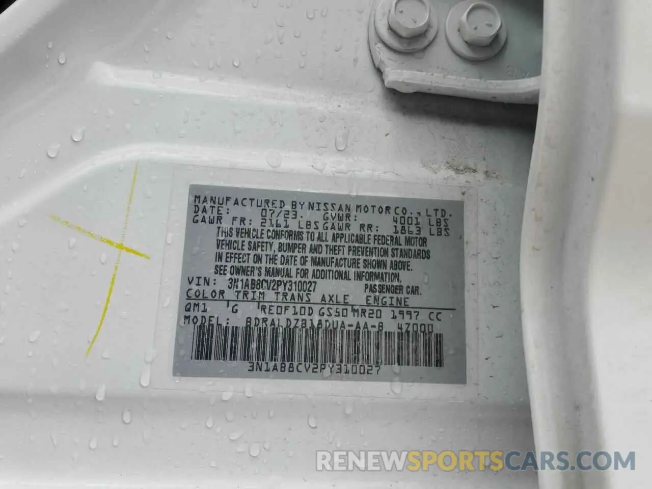 12 Photograph of a damaged car 3N1AB8CV2PY310027 NISSAN SENTRA 2023