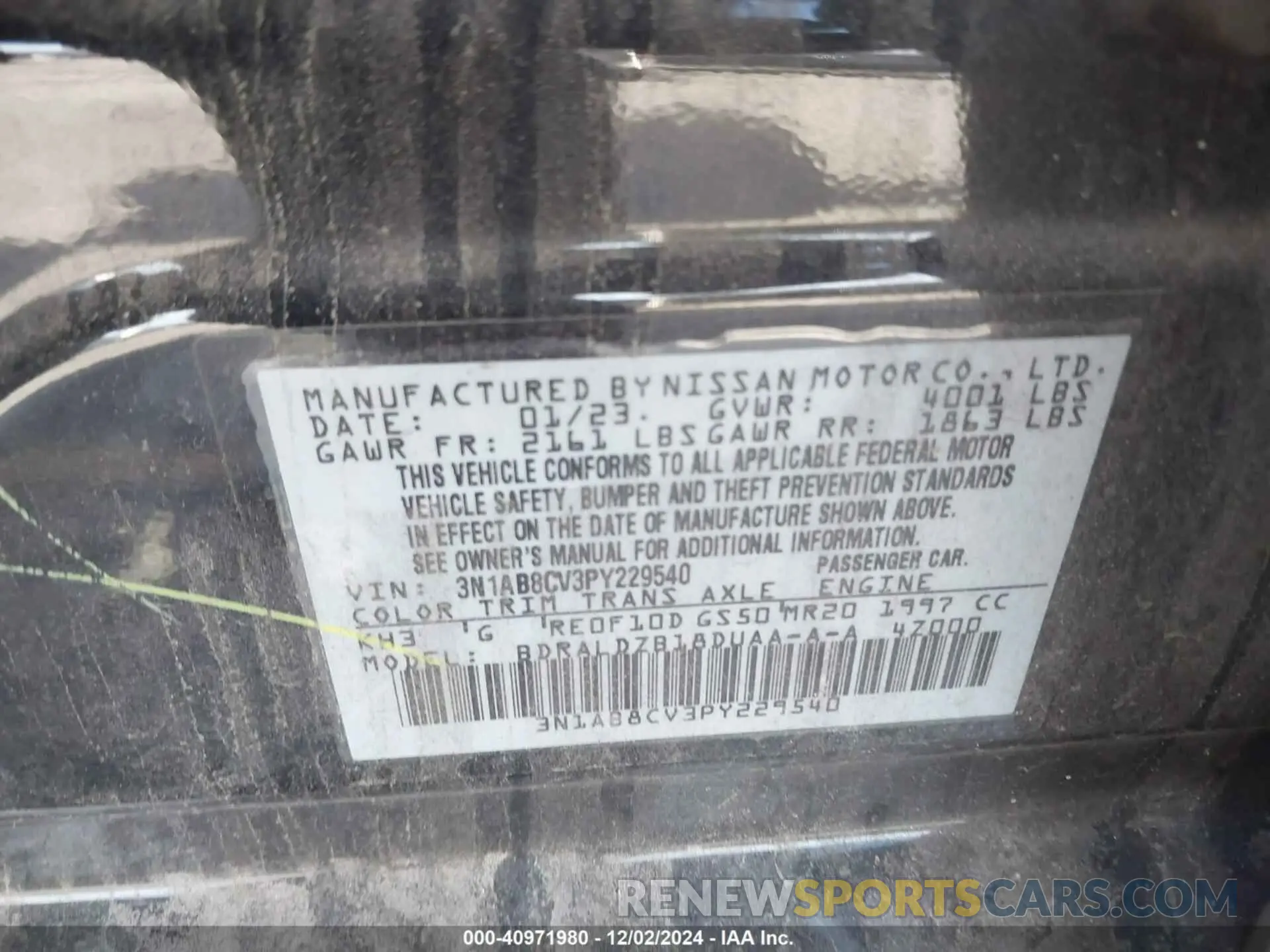 9 Фотография поврежденного автомобиля 3N1AB8CV3PY229540 NISSAN SENTRA 2023