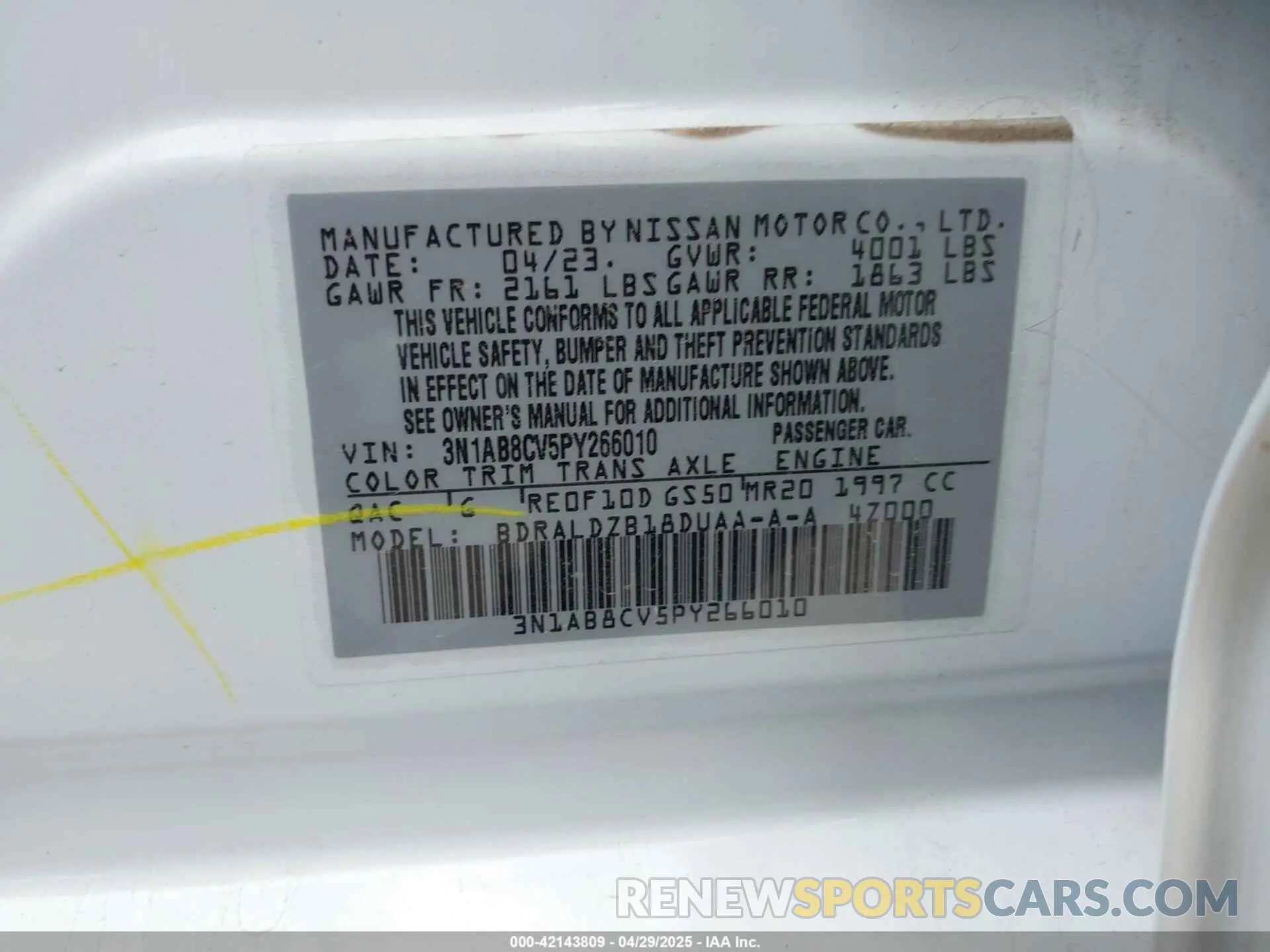 9 Фотография поврежденного автомобиля 3N1AB8CV5PY266010 NISSAN SENTRA 2023