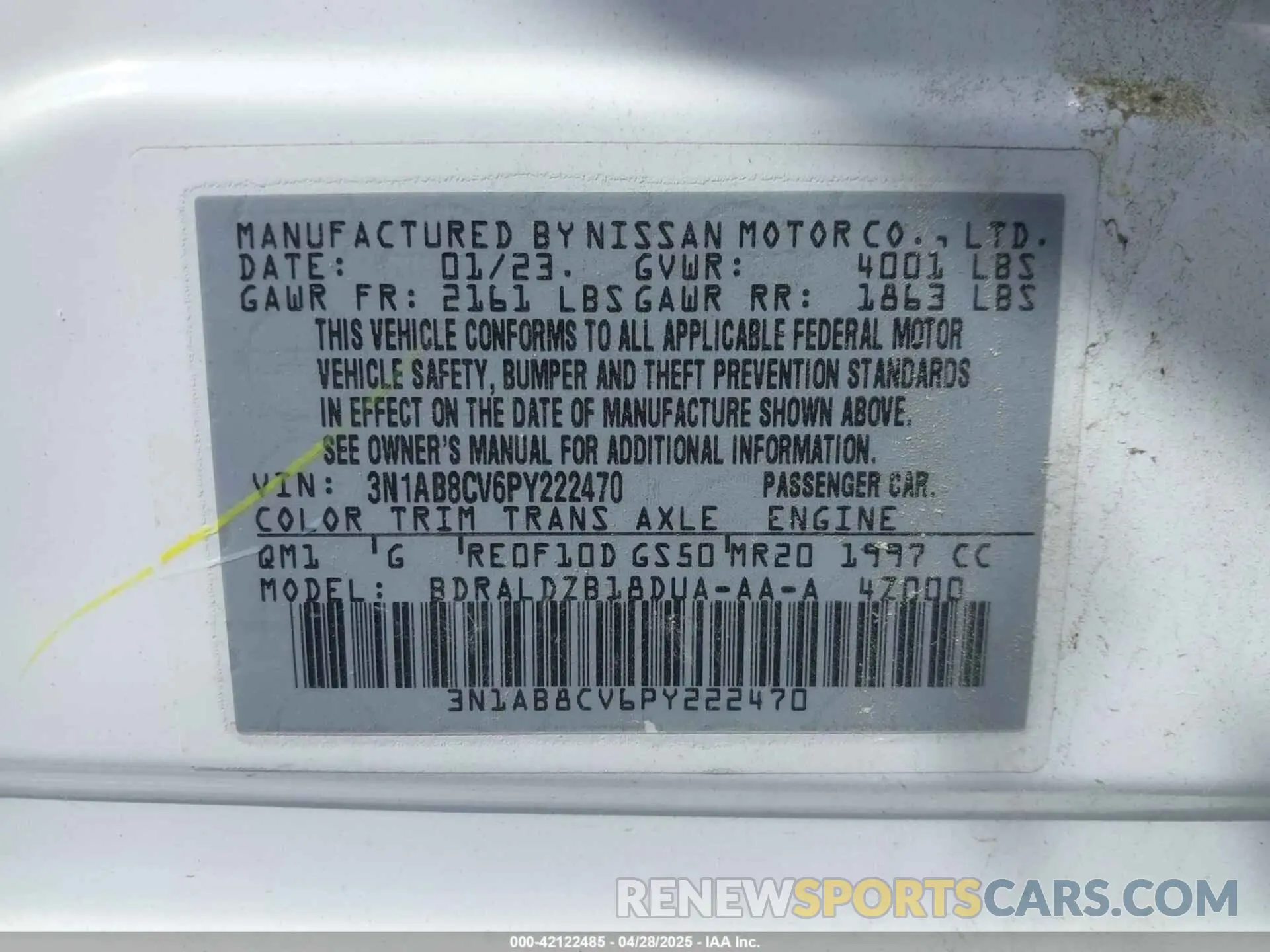 9 Фотография поврежденного автомобиля 3N1AB8CV6PY222470 NISSAN SENTRA 2023