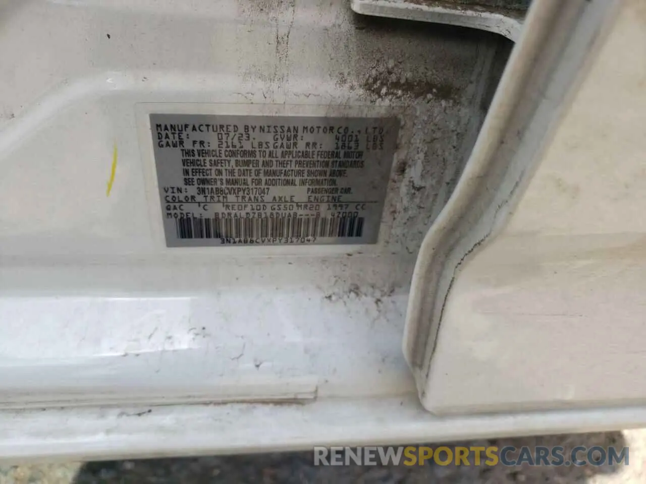 12 Фотография поврежденного автомобиля 3N1AB8CVXPY317047 NISSAN SENTRA 2023