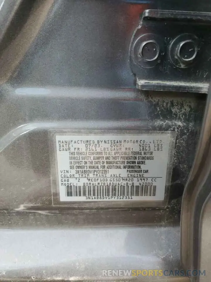 12 Фотография поврежденного автомобиля 3N1AB8DV1PY312351 NISSAN SENTRA 2023