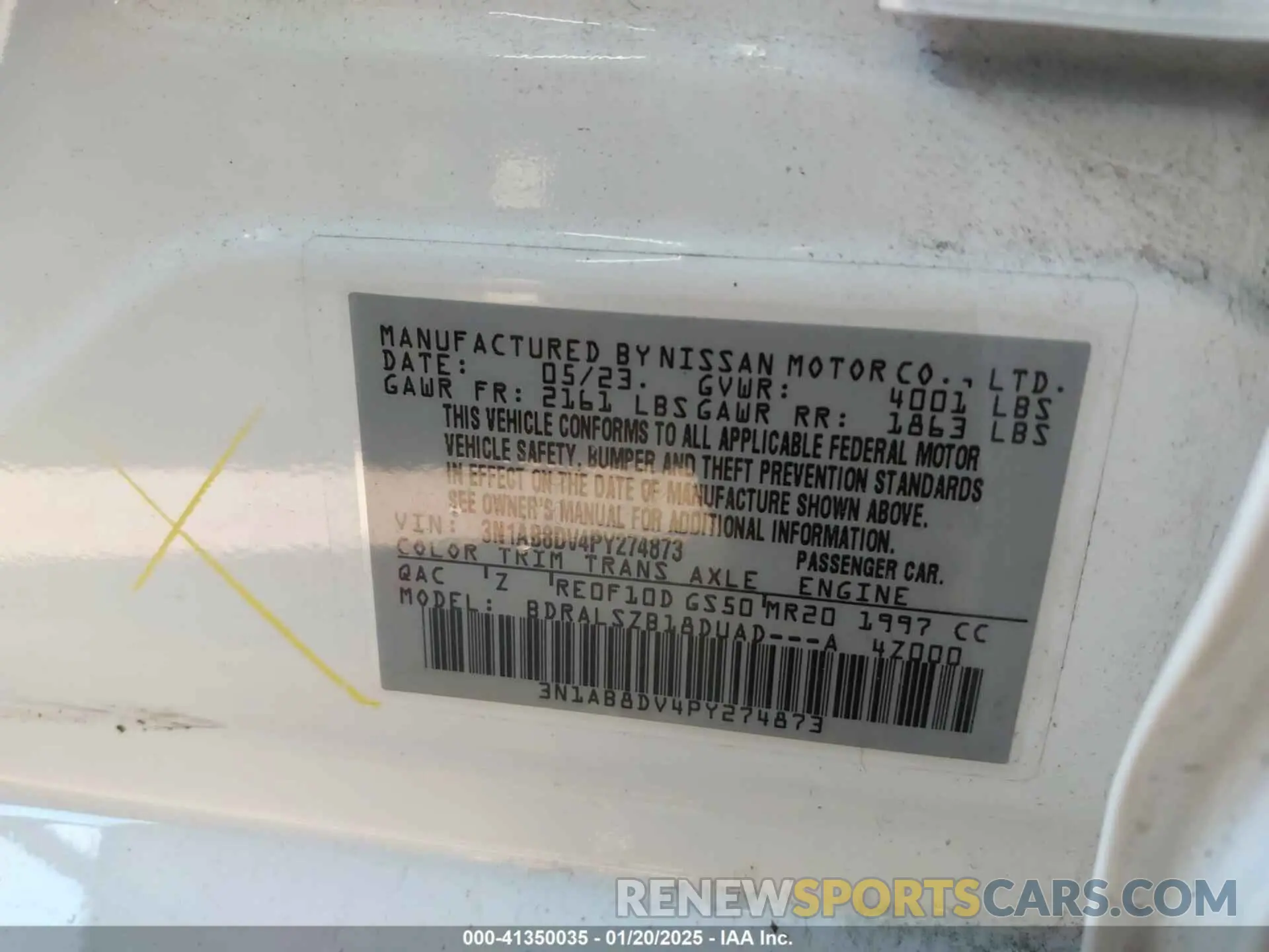 9 Фотография поврежденного автомобиля 3N1AB8DV4PY274873 NISSAN SENTRA 2023