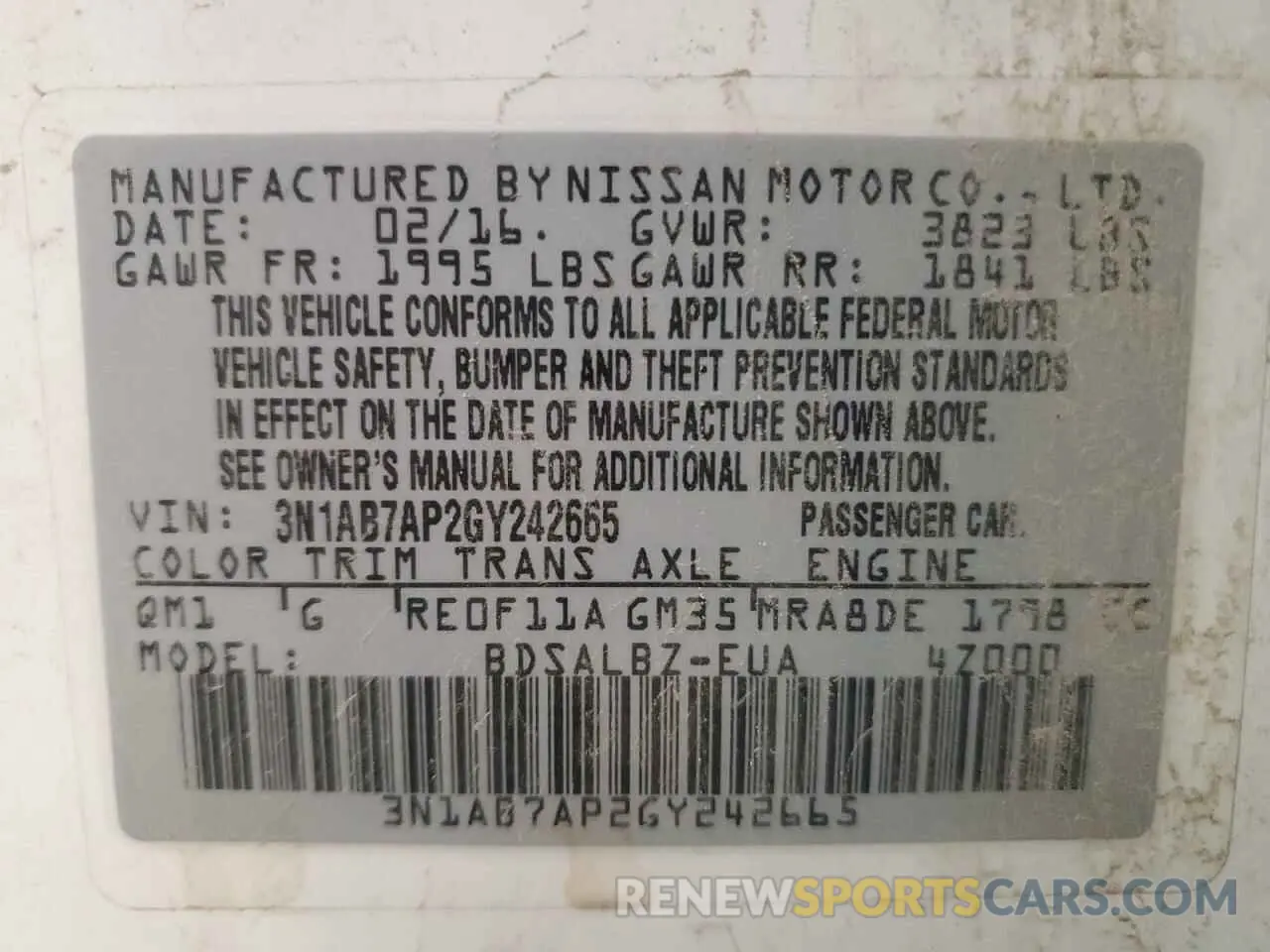 13 Фотография поврежденного автомобиля 3N1AB7AP2GY242665 NISSAN SENTRA 2024