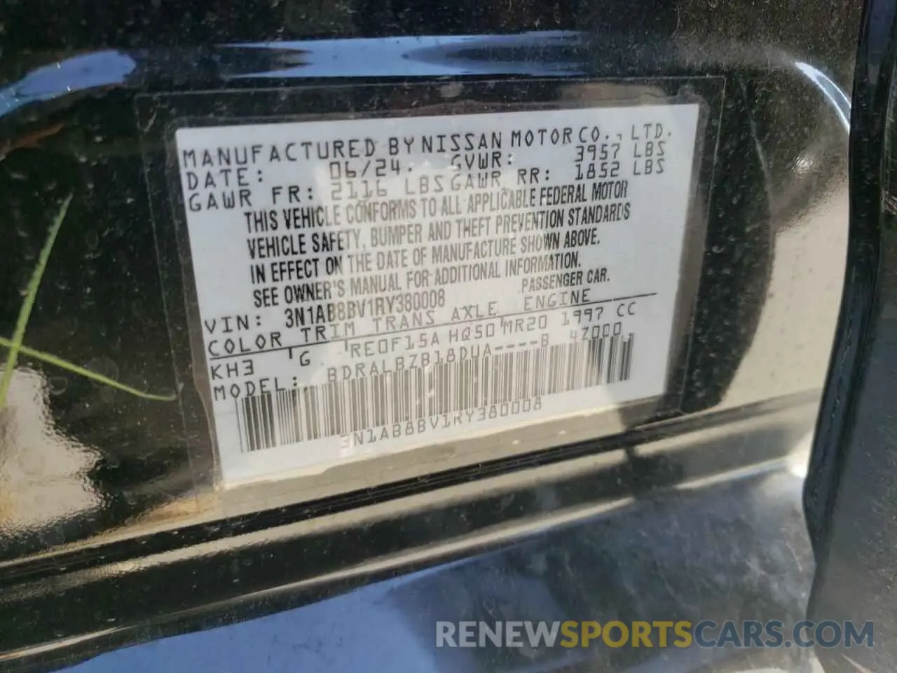 12 Фотография поврежденного автомобиля 3N1AB8BV1RY380008 NISSAN SENTRA 2024