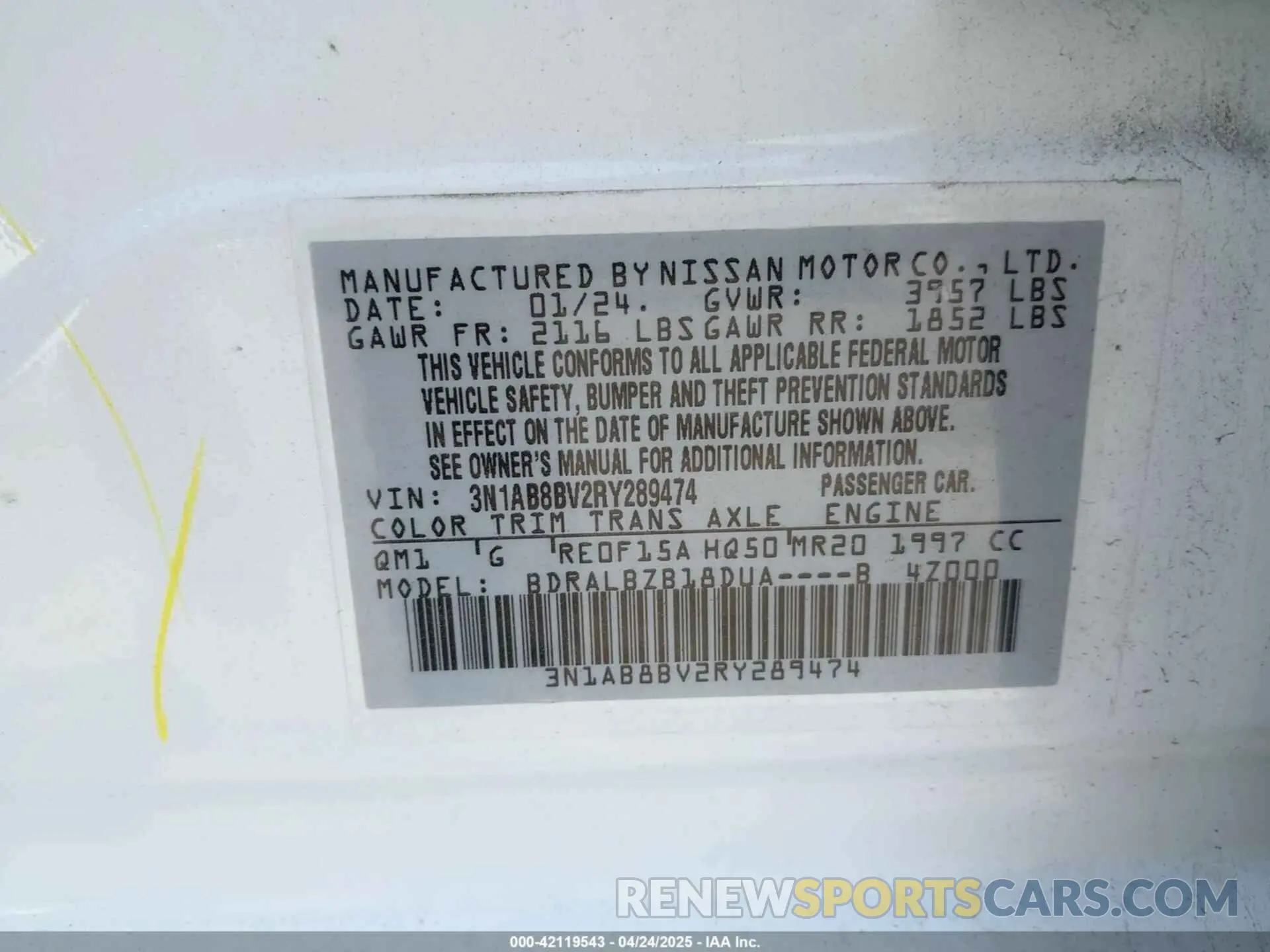 9 Photograph of a damaged car 3N1AB8BV2RY289474 NISSAN SENTRA 2024