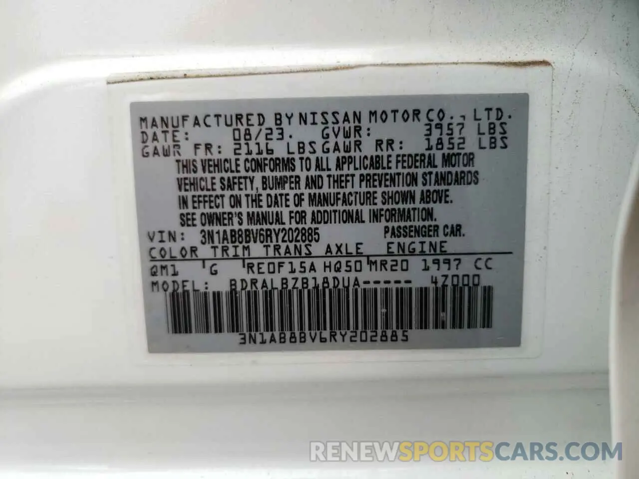 12 Фотография поврежденного автомобиля 3N1AB8BV6RY202885 NISSAN SENTRA 2024