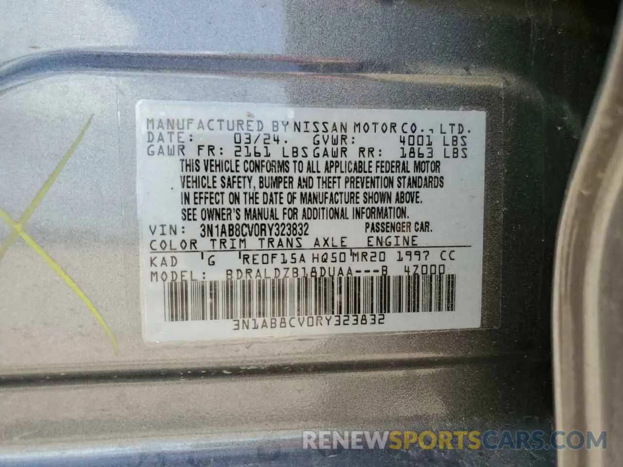 12 Фотография поврежденного автомобиля 3N1AB8CV0RY323832 NISSAN SENTRA 2024