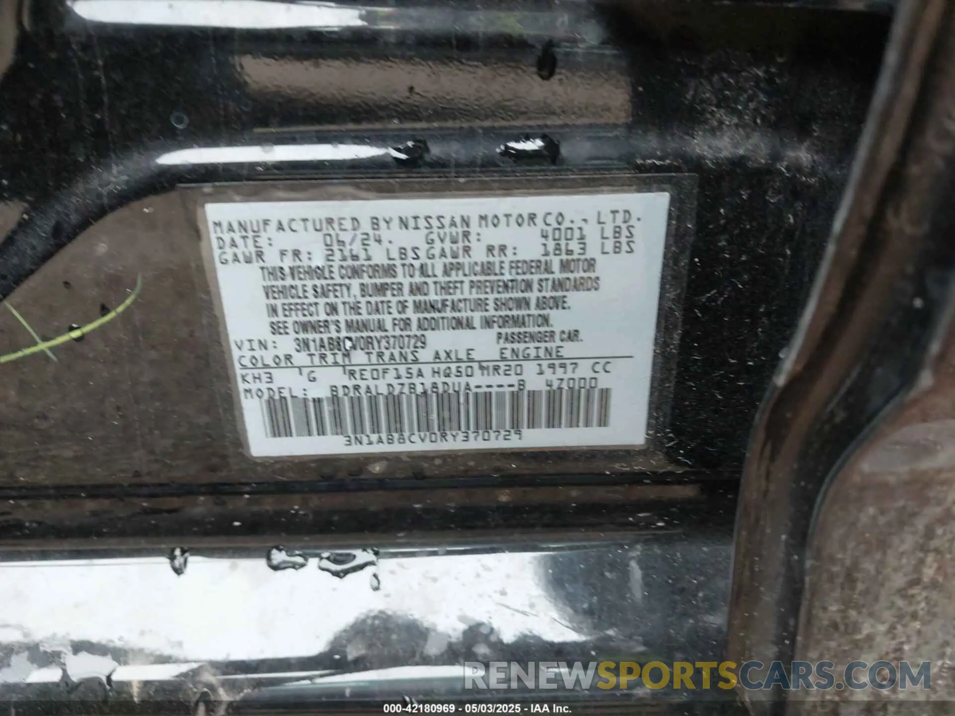 9 Photograph of a damaged car 3N1AB8CV0RY370729 NISSAN SENTRA 2024