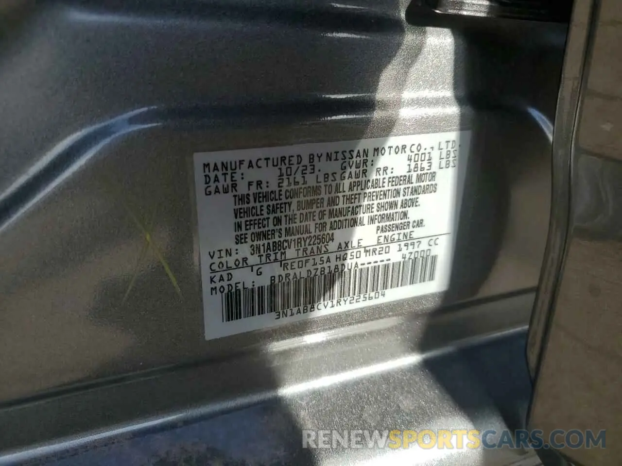 15 Photograph of a damaged car 3N1AB8CV1RY225604 NISSAN SENTRA 2024