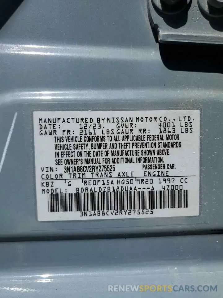 14 Photograph of a damaged car 3N1AB8CV2RY275525 NISSAN SENTRA 2024