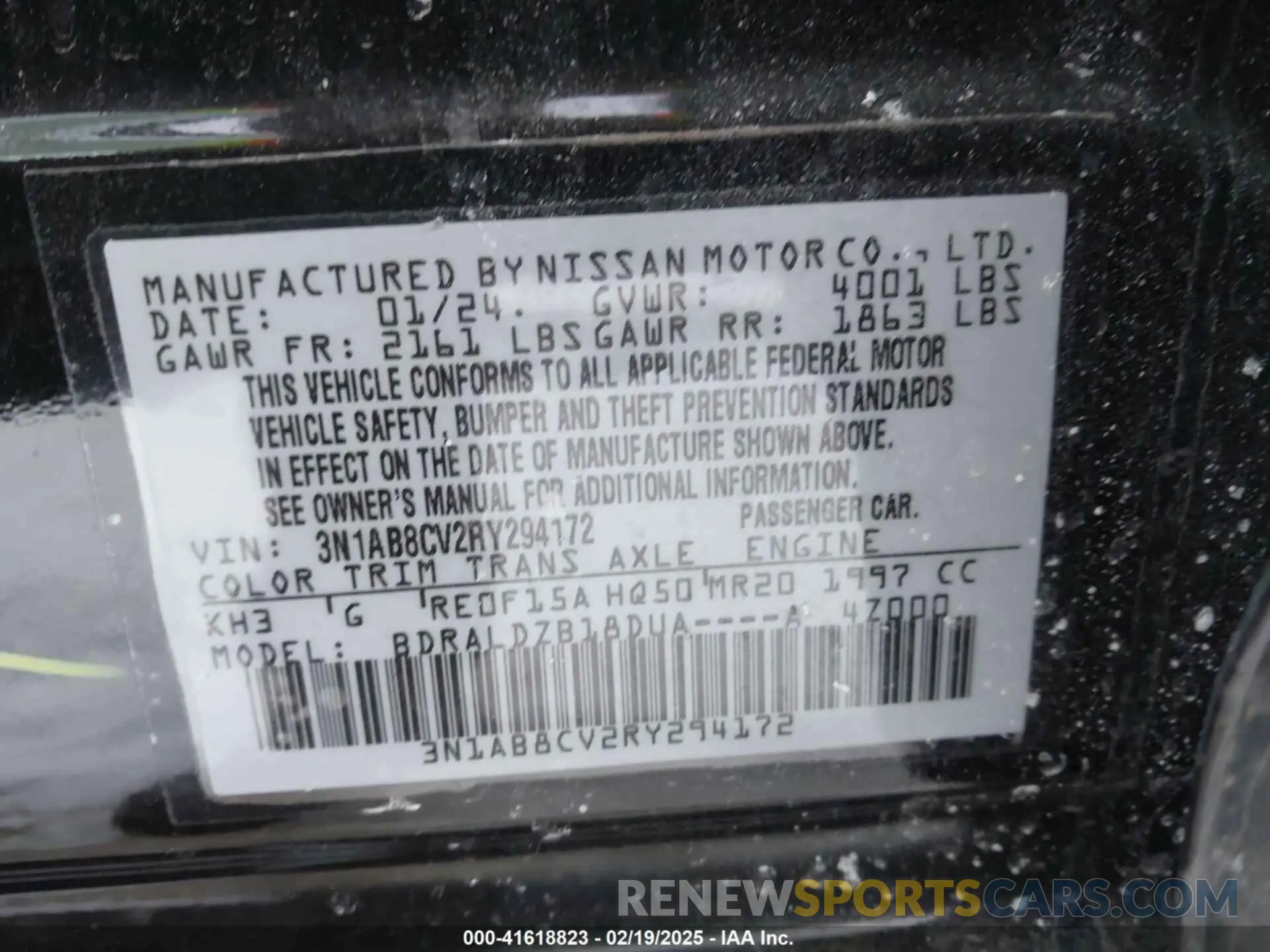 9 Фотография поврежденного автомобиля 3N1AB8CV2RY294172 NISSAN SENTRA 2024