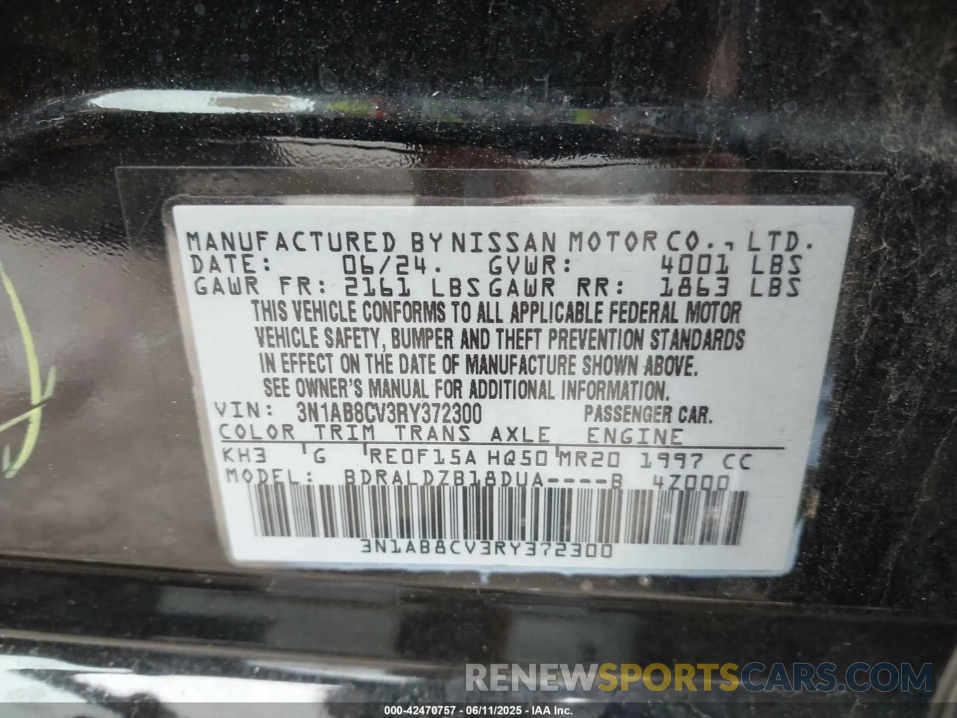 9 Photograph of a damaged car 3N1AB8CV3RY372300 NISSAN SENTRA 2024