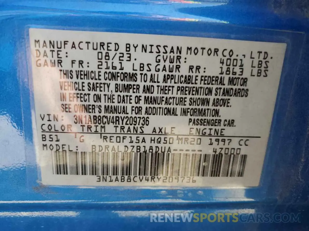 13 Photograph of a damaged car 3N1AB8CV4RY209736 NISSAN SENTRA 2024