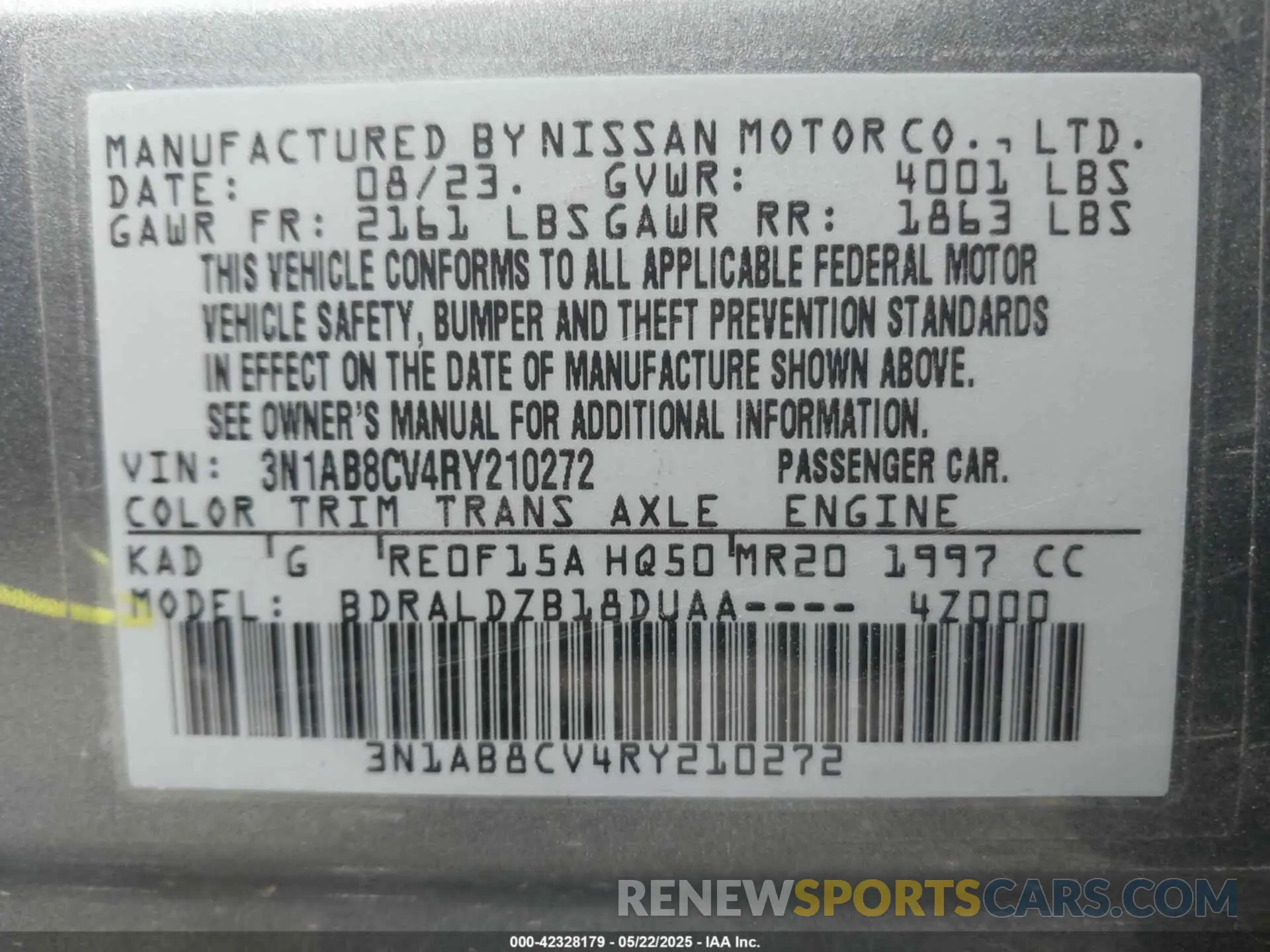 9 Фотография поврежденного автомобиля 3N1AB8CV4RY210272 NISSAN SENTRA 2024