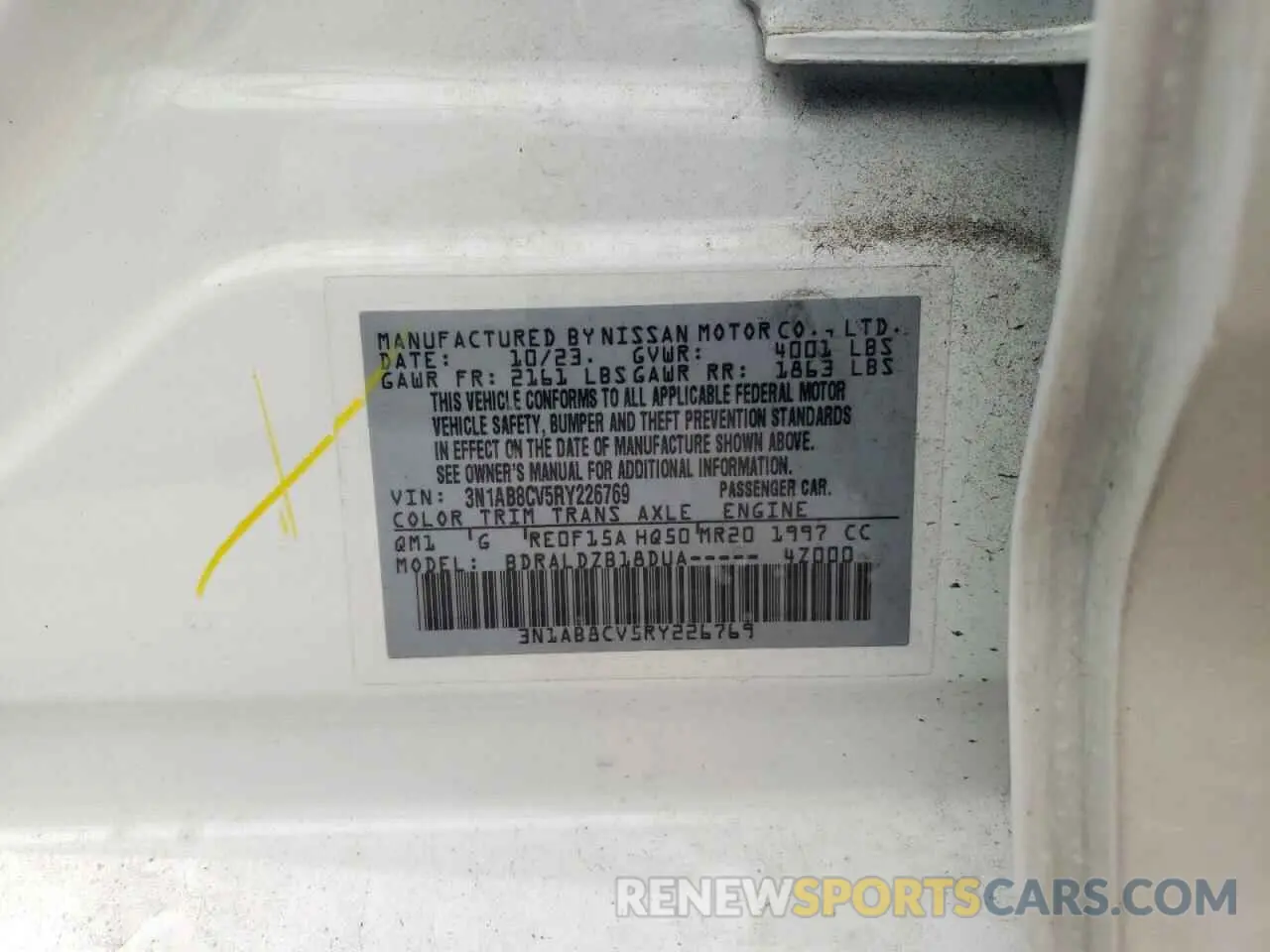 13 Photograph of a damaged car 3N1AB8CV5RY226769 NISSAN SENTRA 2024