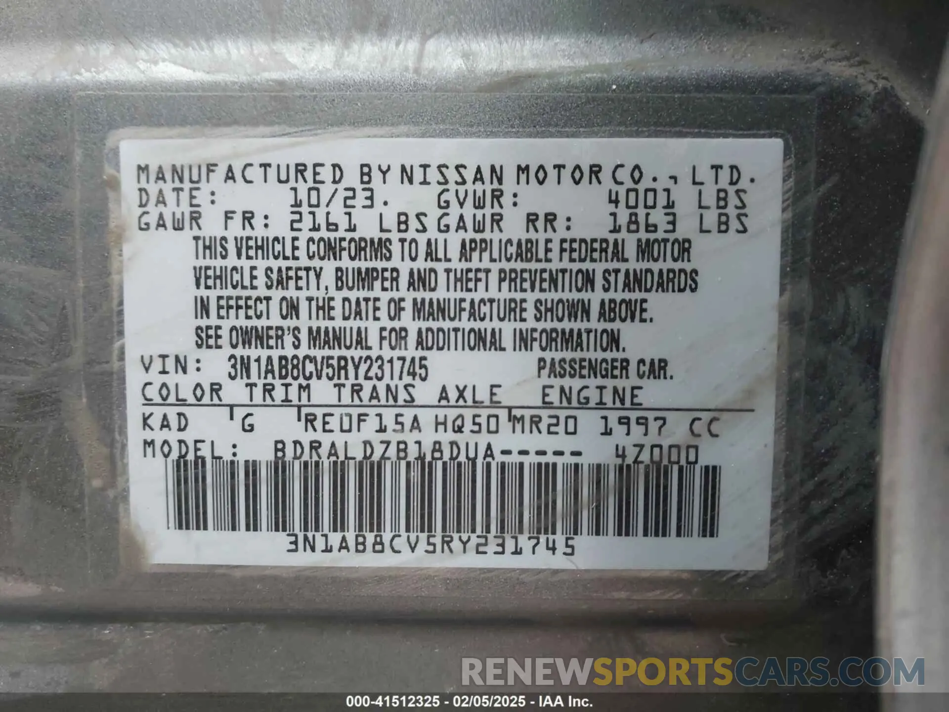 9 Photograph of a damaged car 3N1AB8CV5RY231745 NISSAN SENTRA 2024