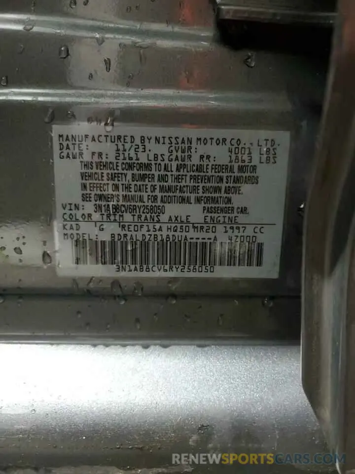 12 Фотография поврежденного автомобиля 3N1AB8CV6RY258050 NISSAN SENTRA 2024