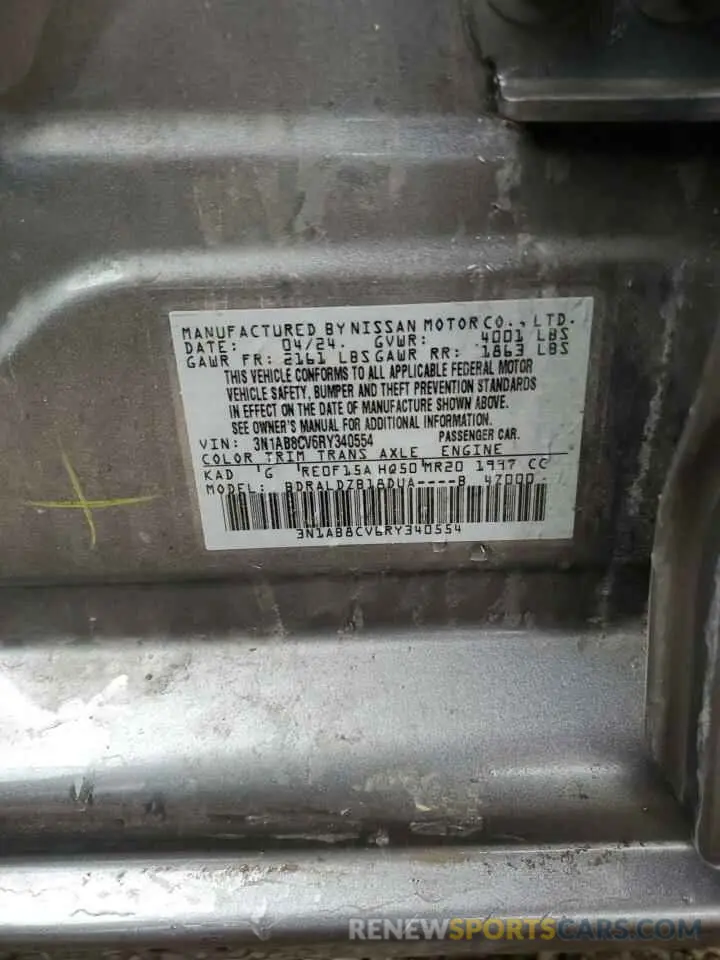 12 Фотография поврежденного автомобиля 3N1AB8CV6RY340554 NISSAN SENTRA 2024