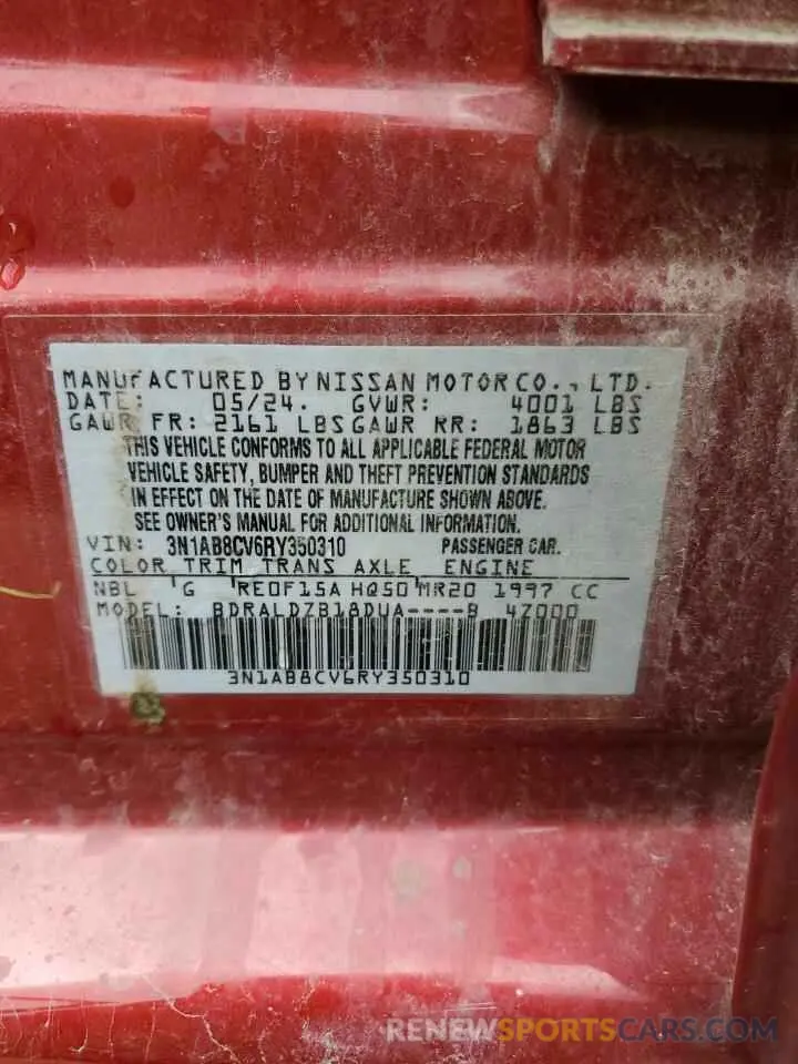 12 Фотография поврежденного автомобиля 3N1AB8CV6RY350310 NISSAN SENTRA 2024
