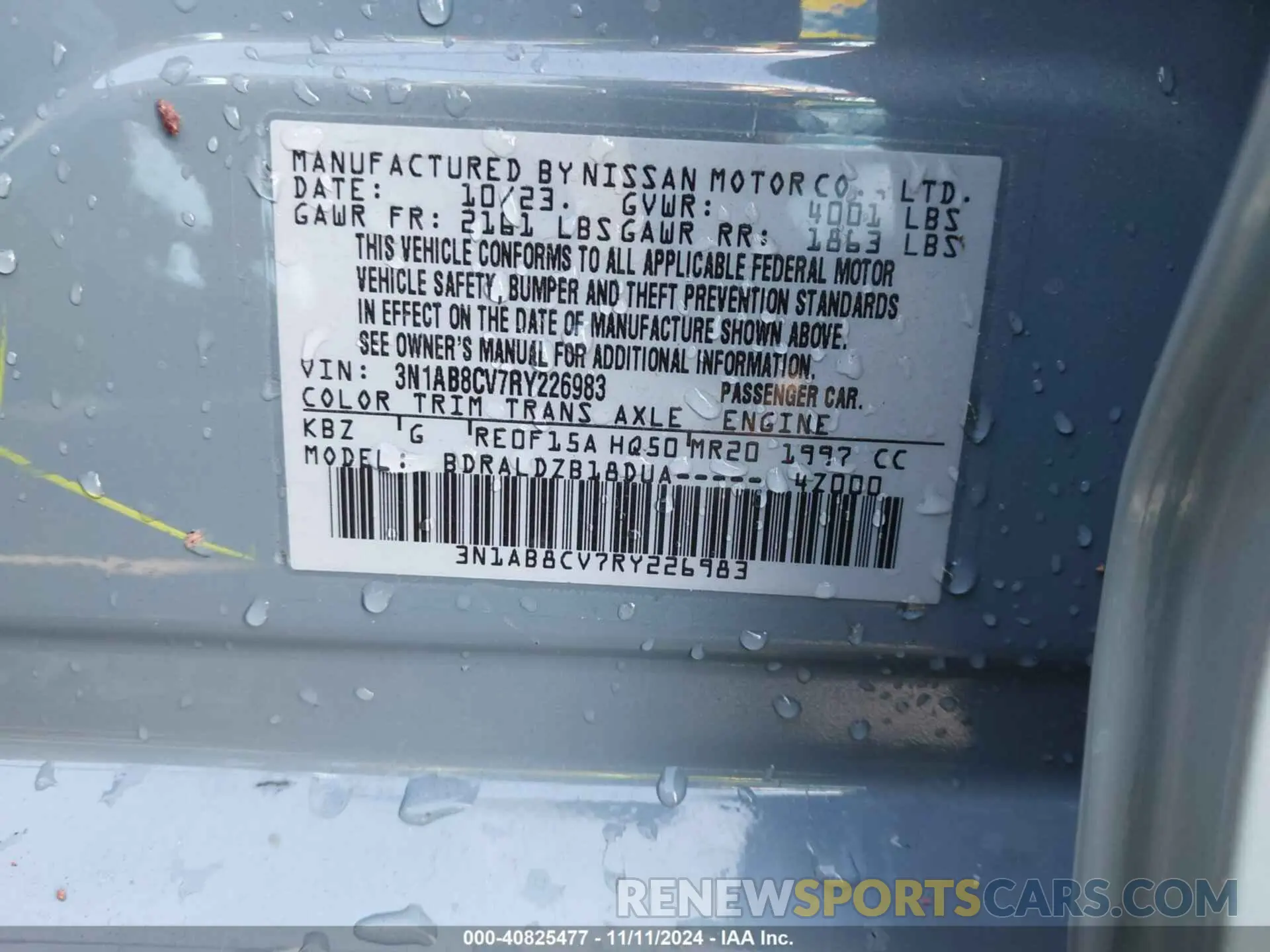 9 Фотография поврежденного автомобиля 3N1AB8CV7RY226983 NISSAN SENTRA 2024
