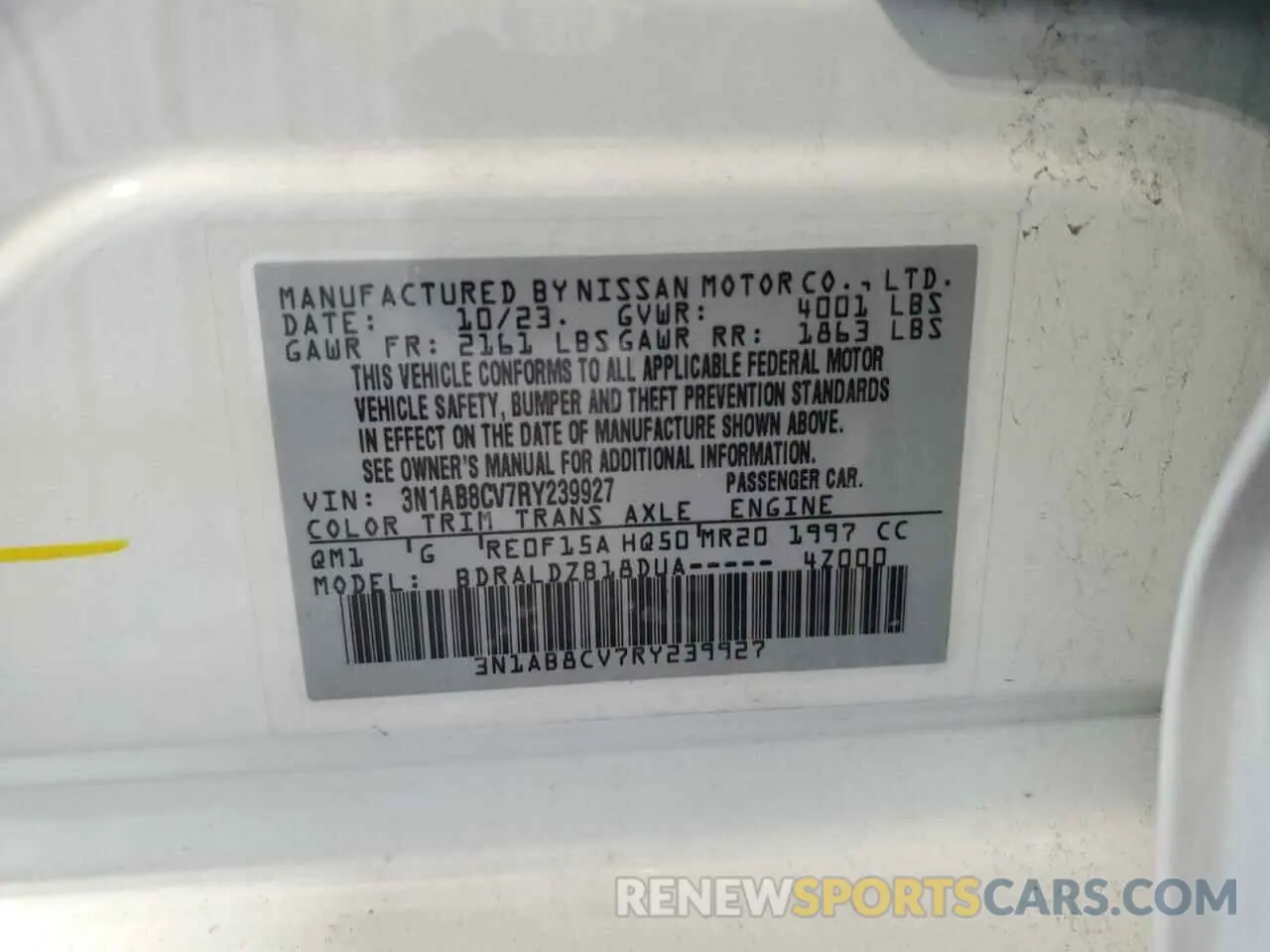 12 Photograph of a damaged car 3N1AB8CV7RY239927 NISSAN SENTRA 2024