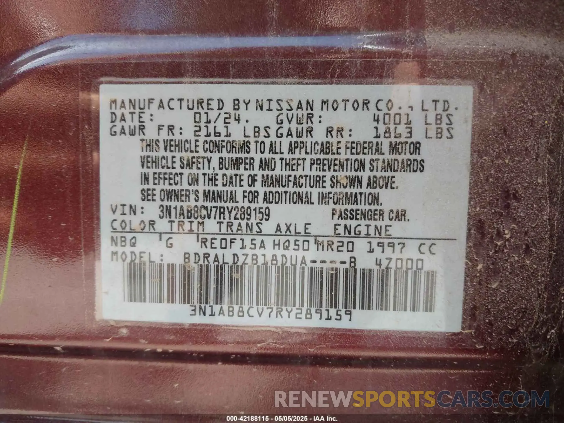 9 Photograph of a damaged car 3N1AB8CV7RY289159 NISSAN SENTRA 2024