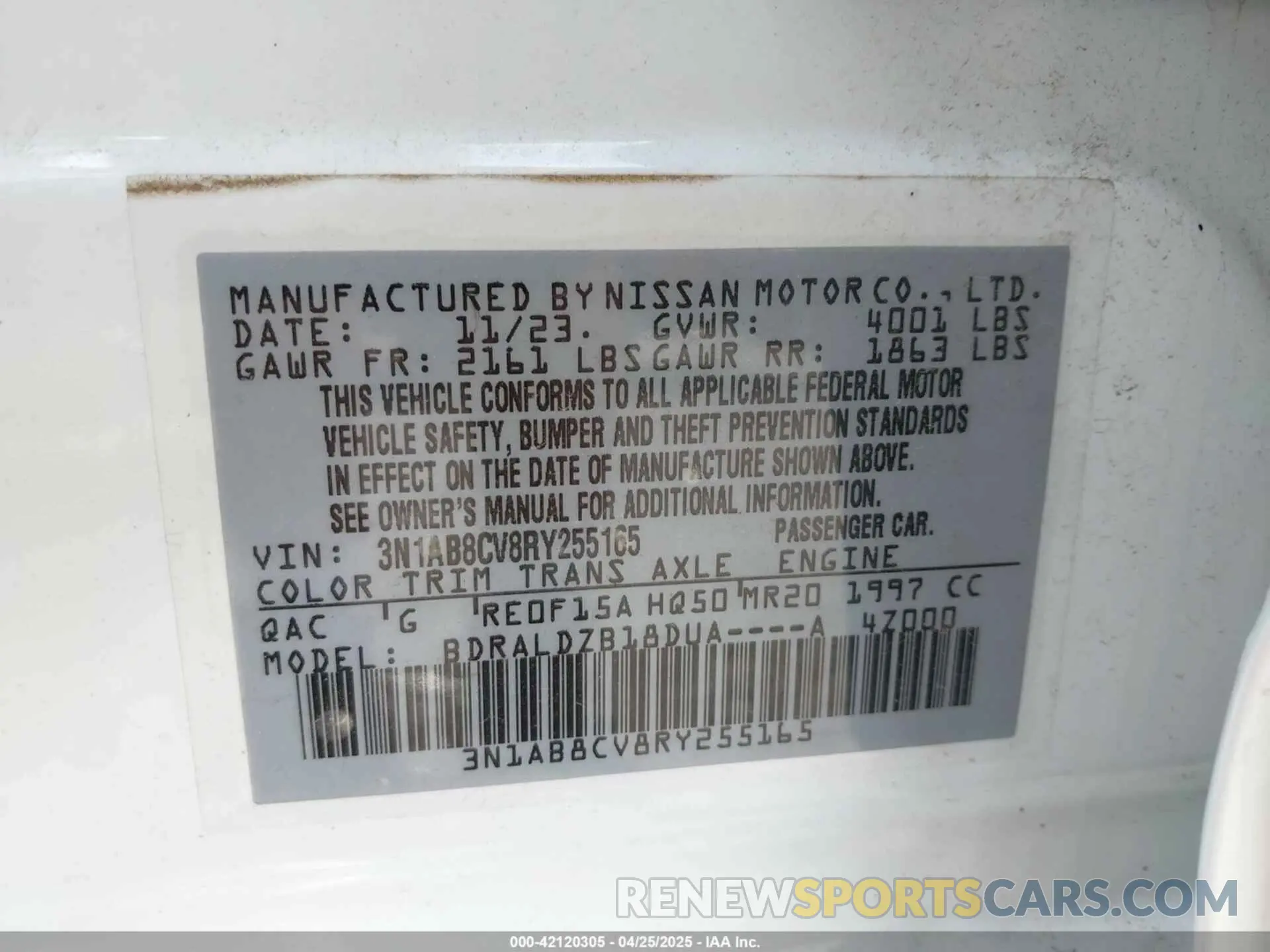 9 Фотография поврежденного автомобиля 3N1AB8CV8RY255165 NISSAN SENTRA 2024