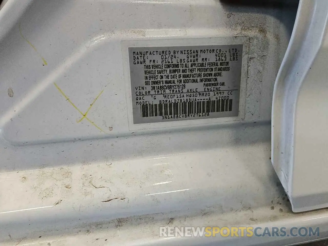 12 Фотография поврежденного автомобиля 3N1AB8CV8RY276128 NISSAN SENTRA 2024
