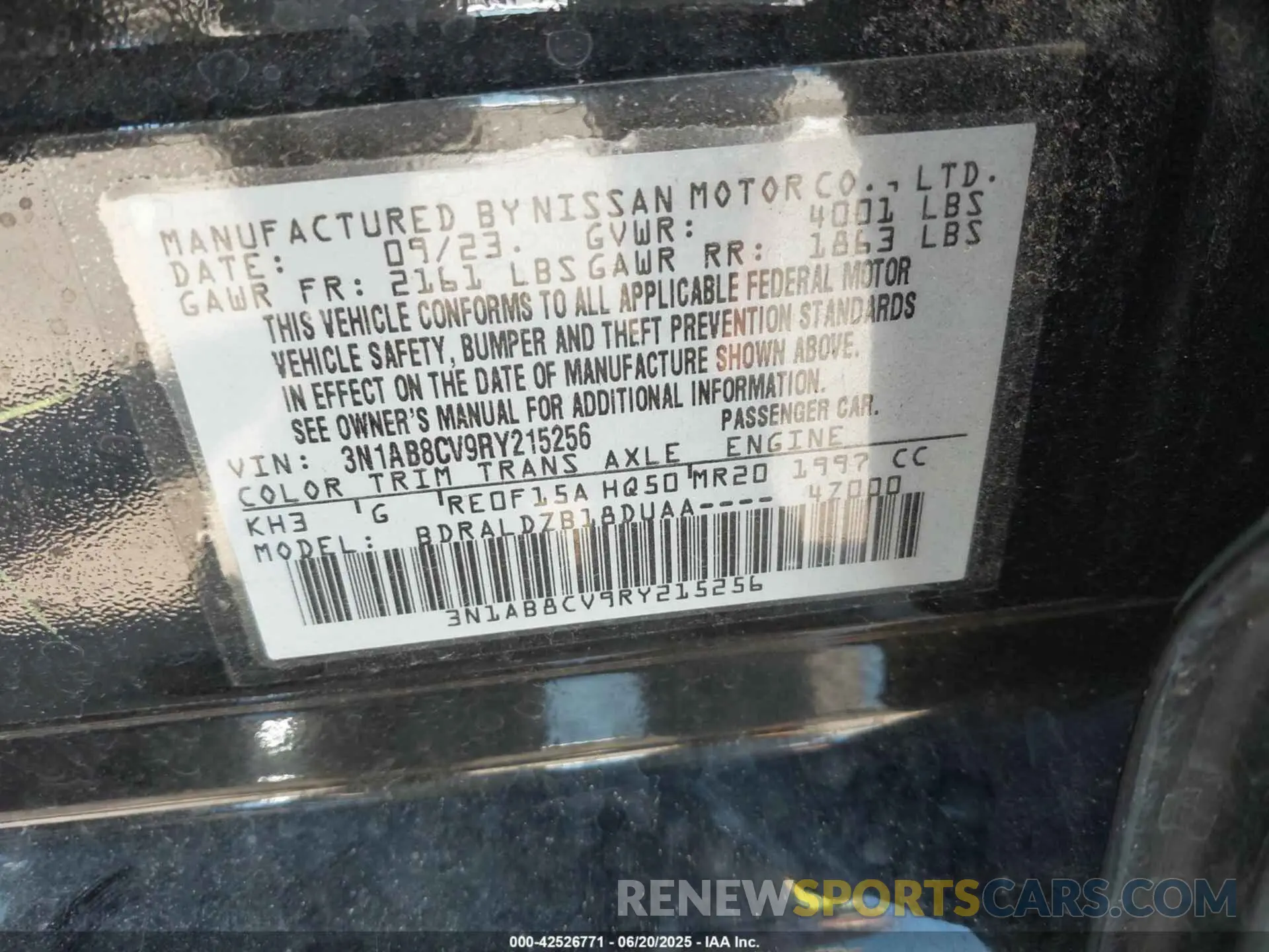 9 Фотография поврежденного автомобиля 3N1AB8CV9RY215256 NISSAN SENTRA 2024