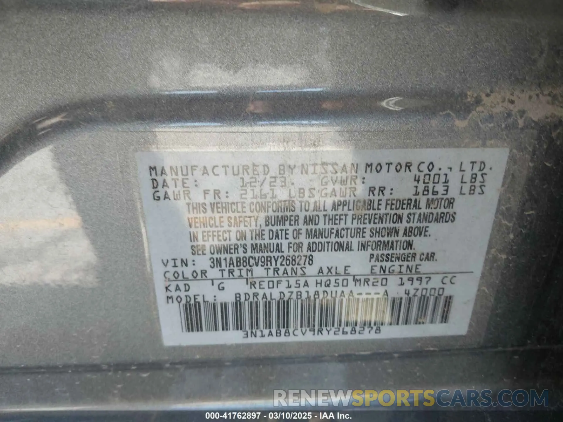 9 Фотография поврежденного автомобиля 3N1AB8CV9RY268278 NISSAN SENTRA 2024