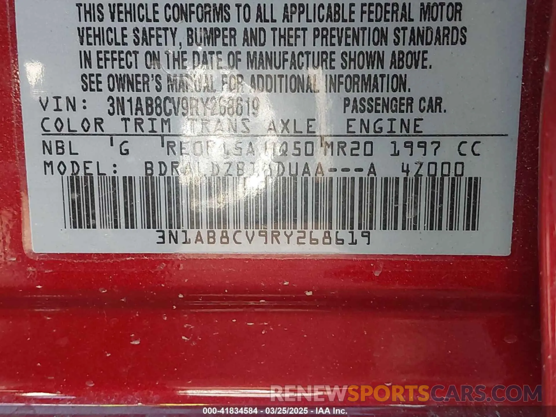 9 Photograph of a damaged car 3N1AB8CV9RY268619 NISSAN SENTRA 2024