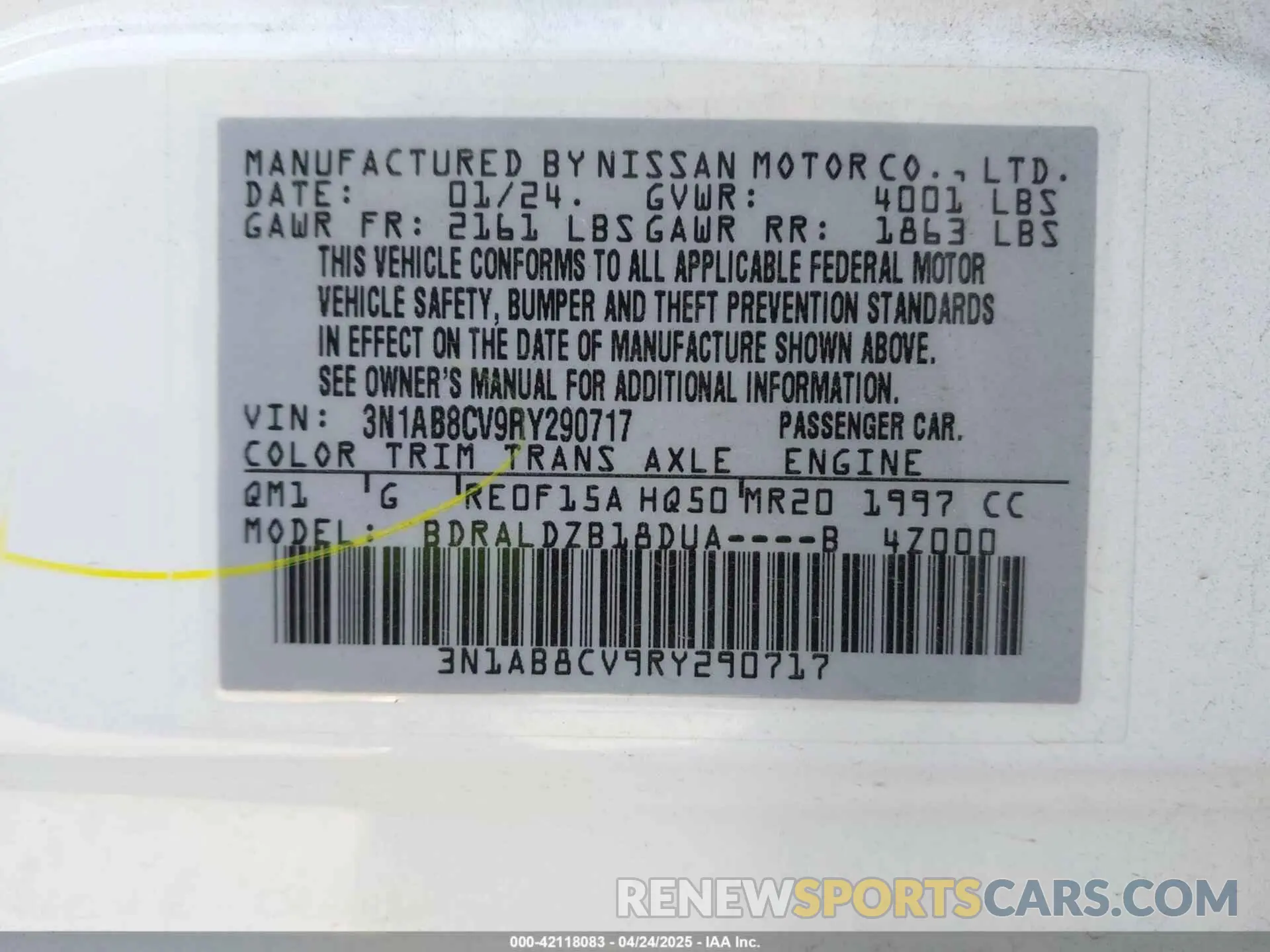 9 Photograph of a damaged car 3N1AB8CV9RY290717 NISSAN SENTRA 2024