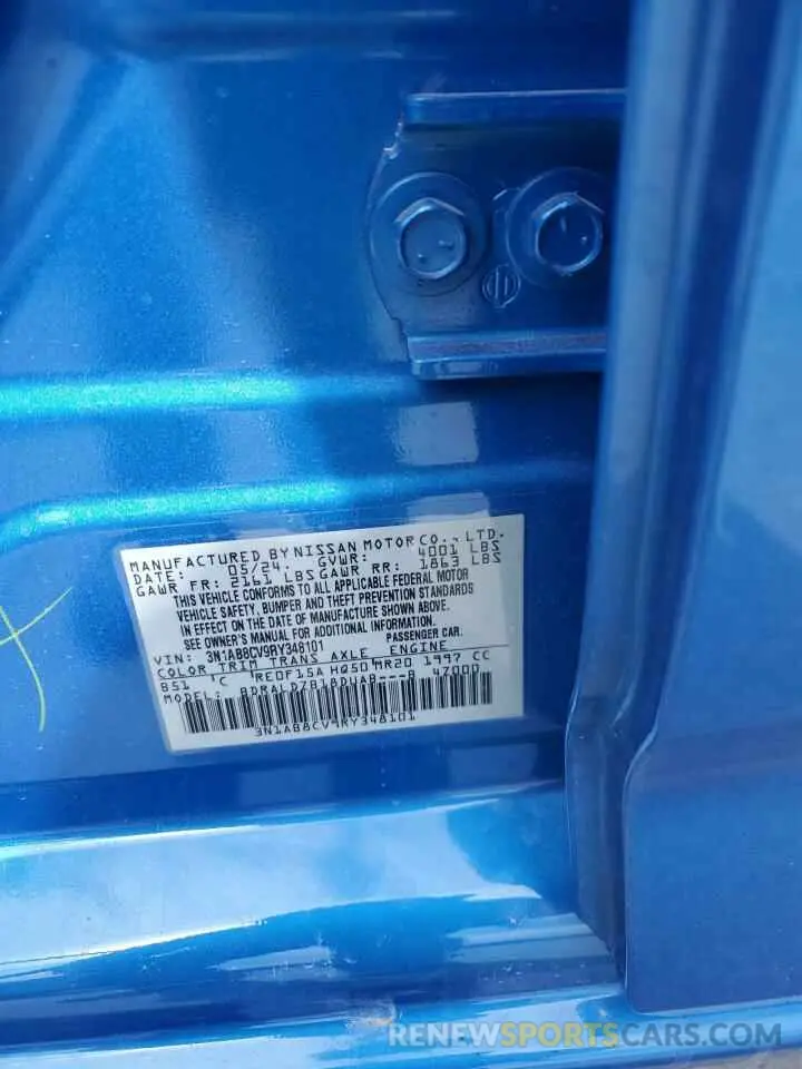 14 Фотография поврежденного автомобиля 3N1AB8CV9RY348101 NISSAN SENTRA 2024