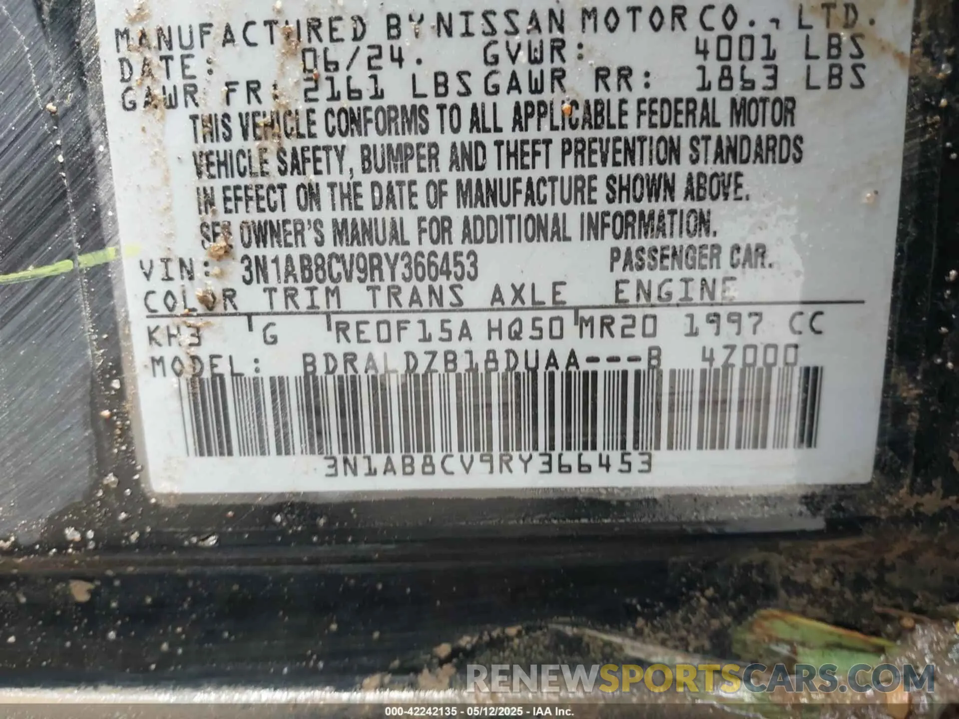 9 Photograph of a damaged car 3N1AB8CV9RY366453 NISSAN SENTRA 2024