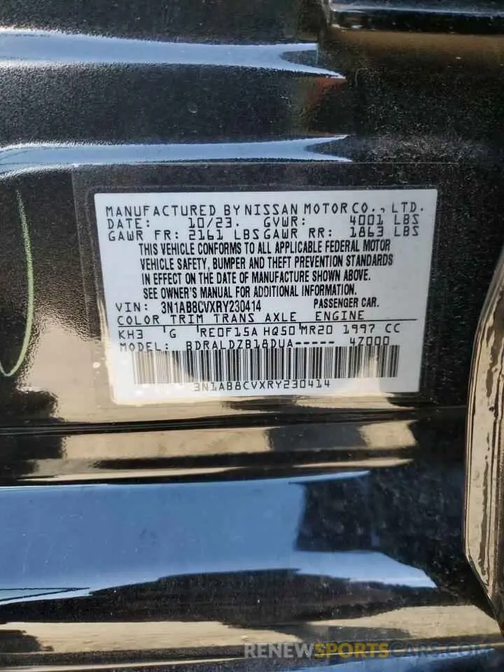 13 Фотография поврежденного автомобиля 3N1AB8CVXRY230414 NISSAN SENTRA 2024