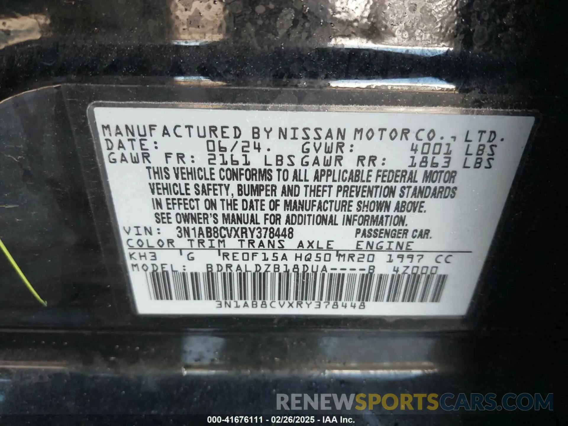 9 Photograph of a damaged car 3N1AB8CVXRY378448 NISSAN SENTRA 2024