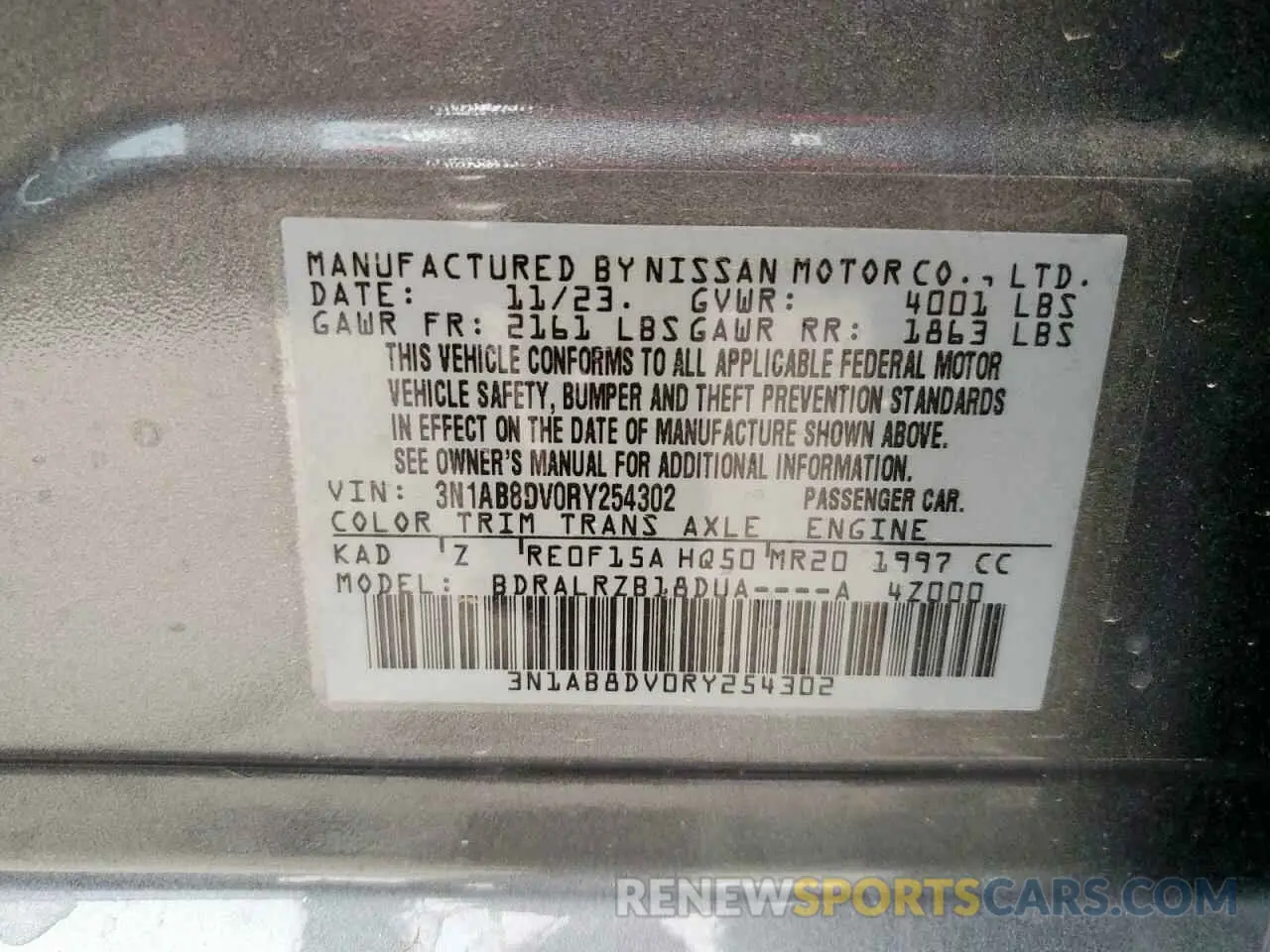12 Фотография поврежденного автомобиля 3N1AB8DV0RY254302 NISSAN SENTRA 2024