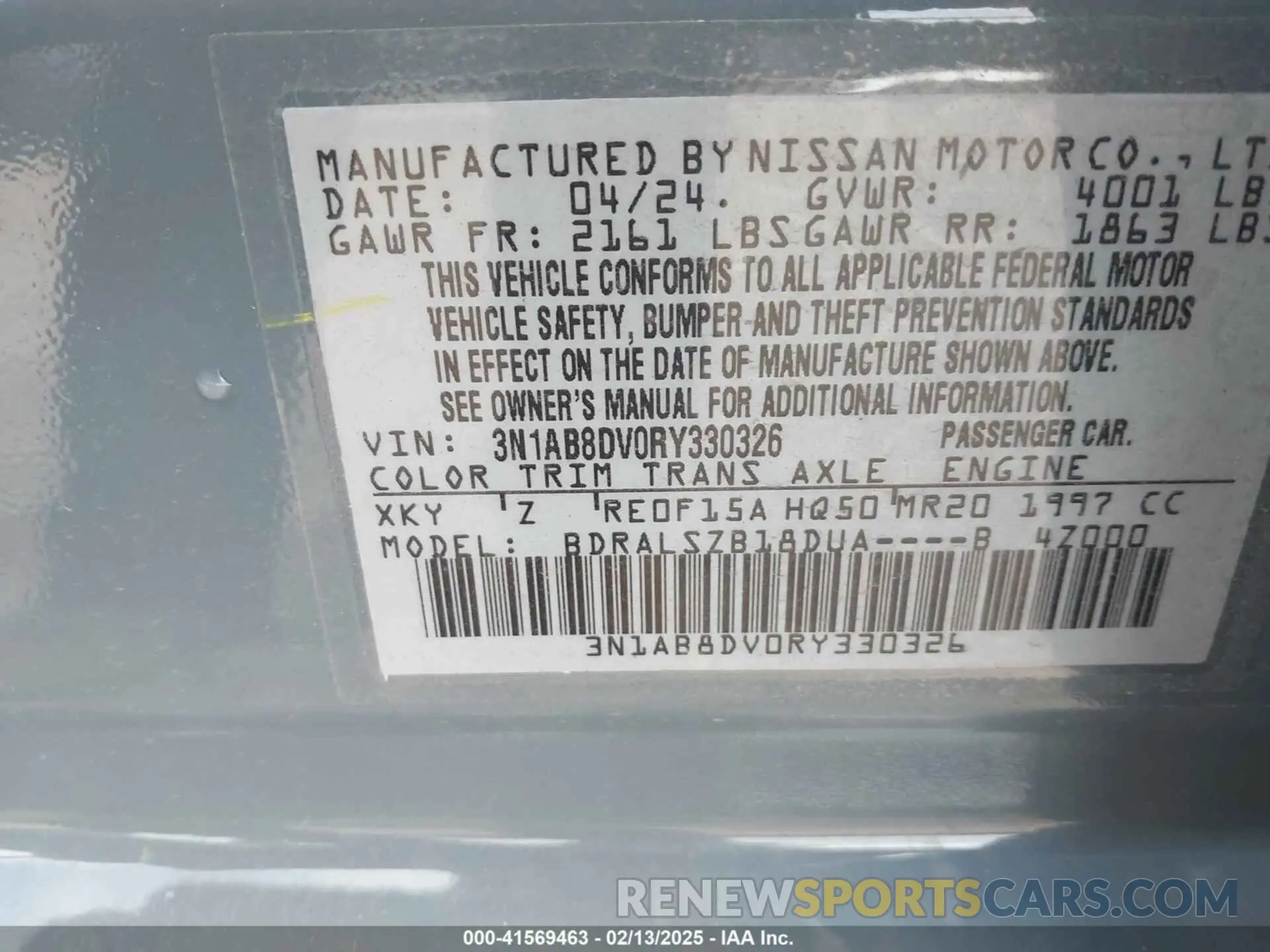 9 Фотография поврежденного автомобиля 3N1AB8DV0RY330326 NISSAN SENTRA 2024