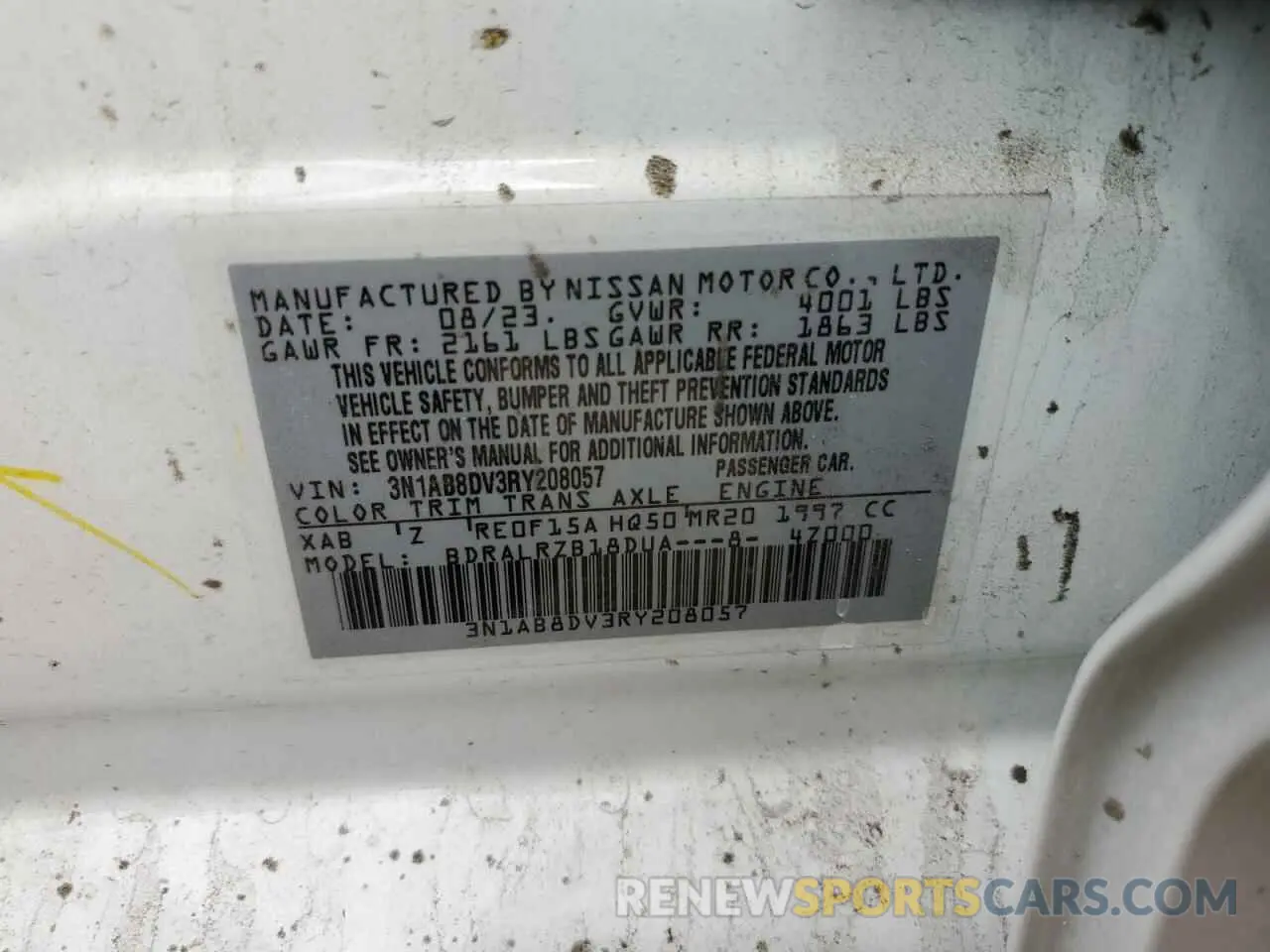 12 Photograph of a damaged car 3N1AB8DV3RY208057 NISSAN SENTRA 2024