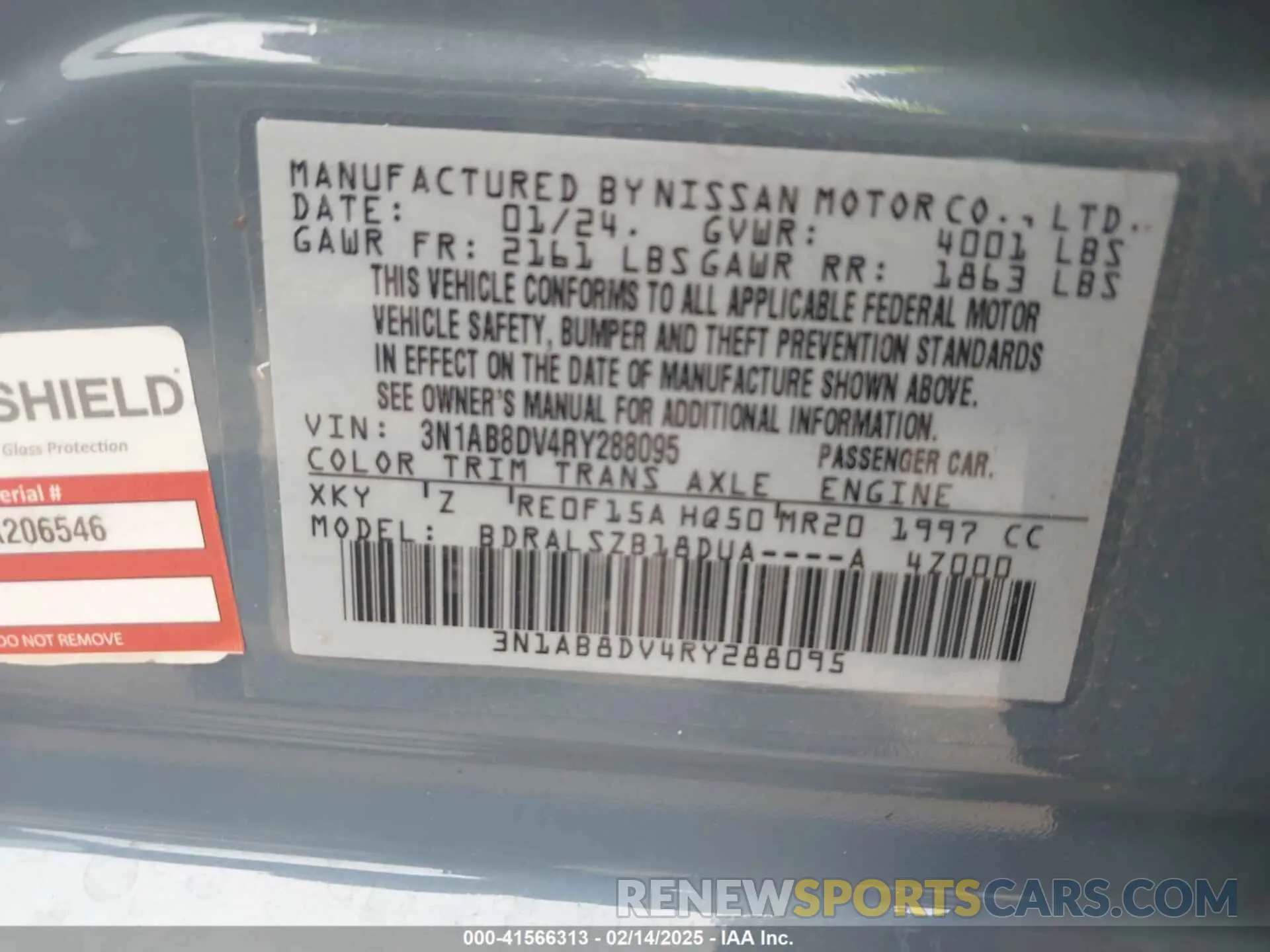 9 Фотография поврежденного автомобиля 3N1AB8DV4RY288095 NISSAN SENTRA 2024