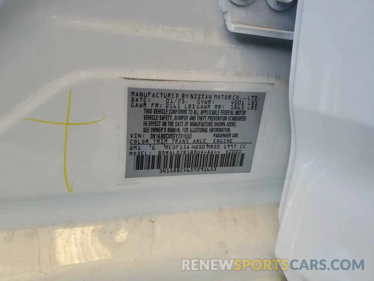 12 Фотография поврежденного автомобиля 3N1AB8CV6SY291653 NISSAN SENTRA 2025