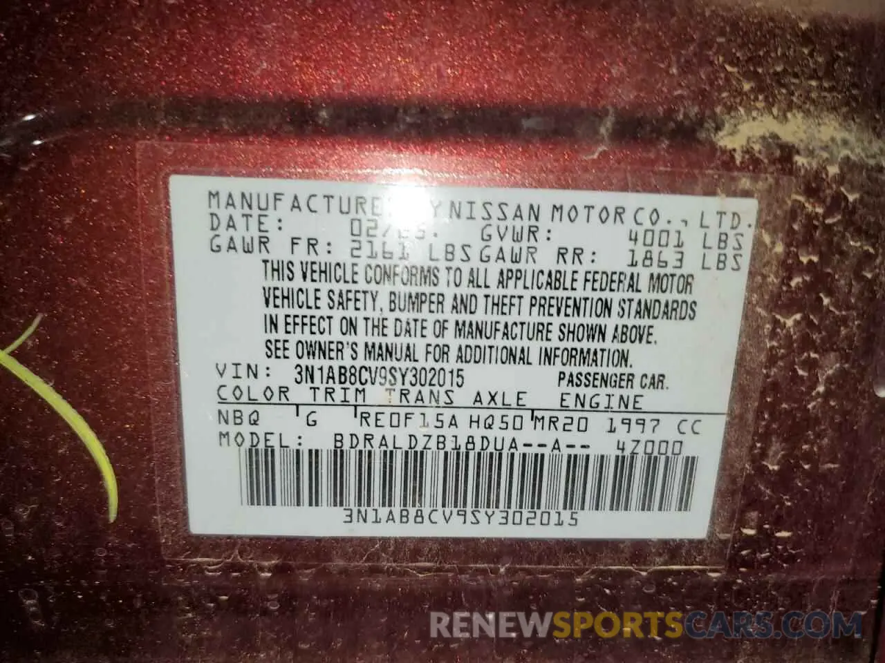 12 Photograph of a damaged car 3N1AB8CV9SY302015 NISSAN SENTRA 2025