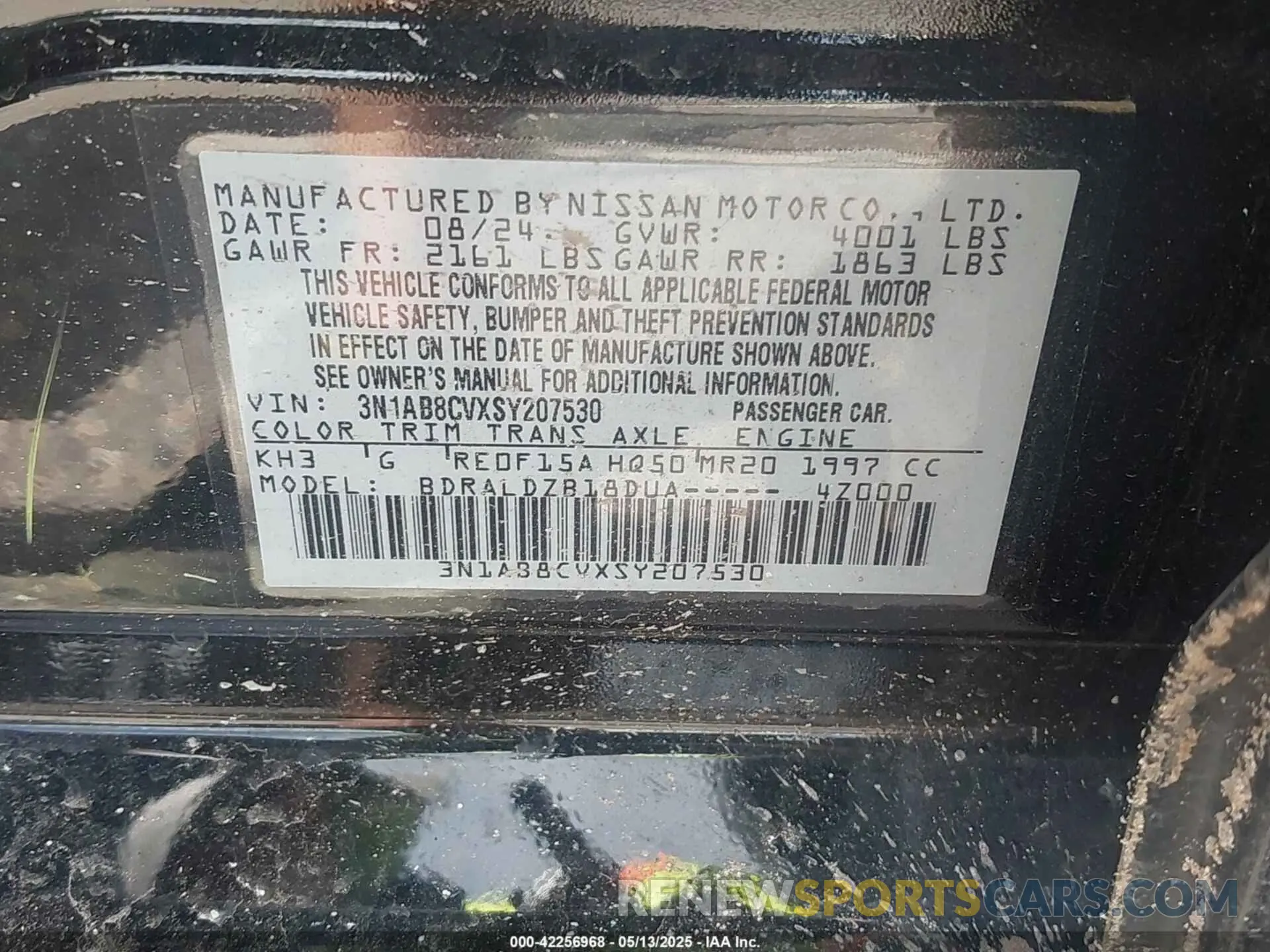 9 Photograph of a damaged car 3N1AB8CVXSY207530 NISSAN SENTRA 2025