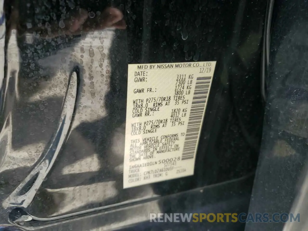 12 Фотография поврежденного автомобиля 1N6AA1ED1LN500028 NISSAN TITAN 2020